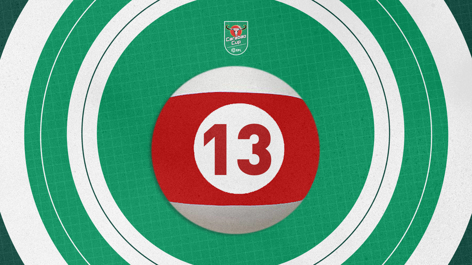A ball showing number 13
