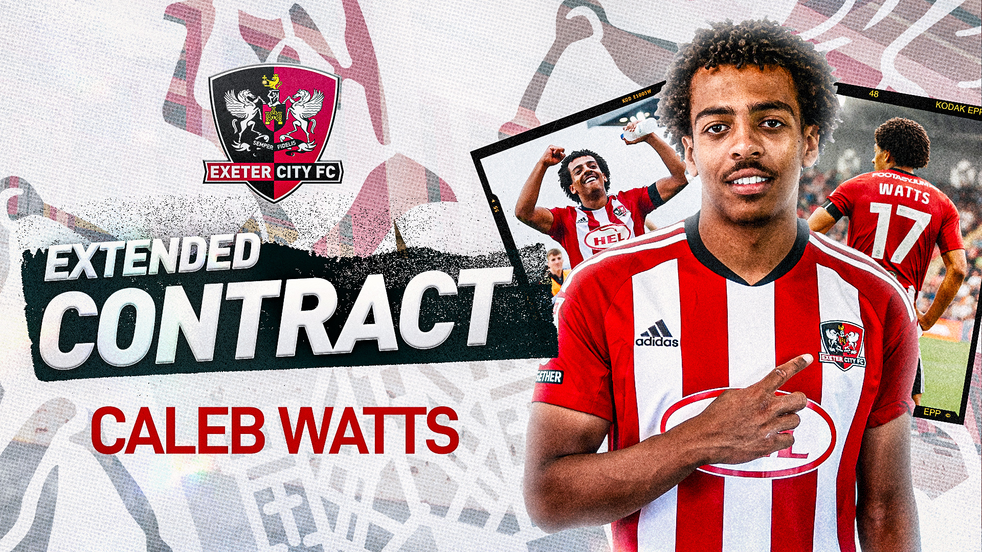 Image showing Caleb Watts with the text 'Extended Contract'