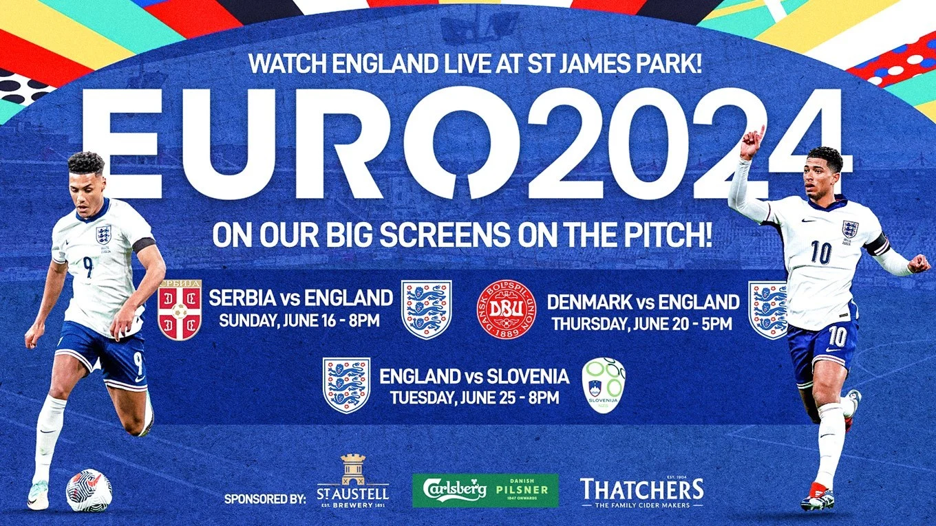 Advert for the Euro 2024 screening at St James Park