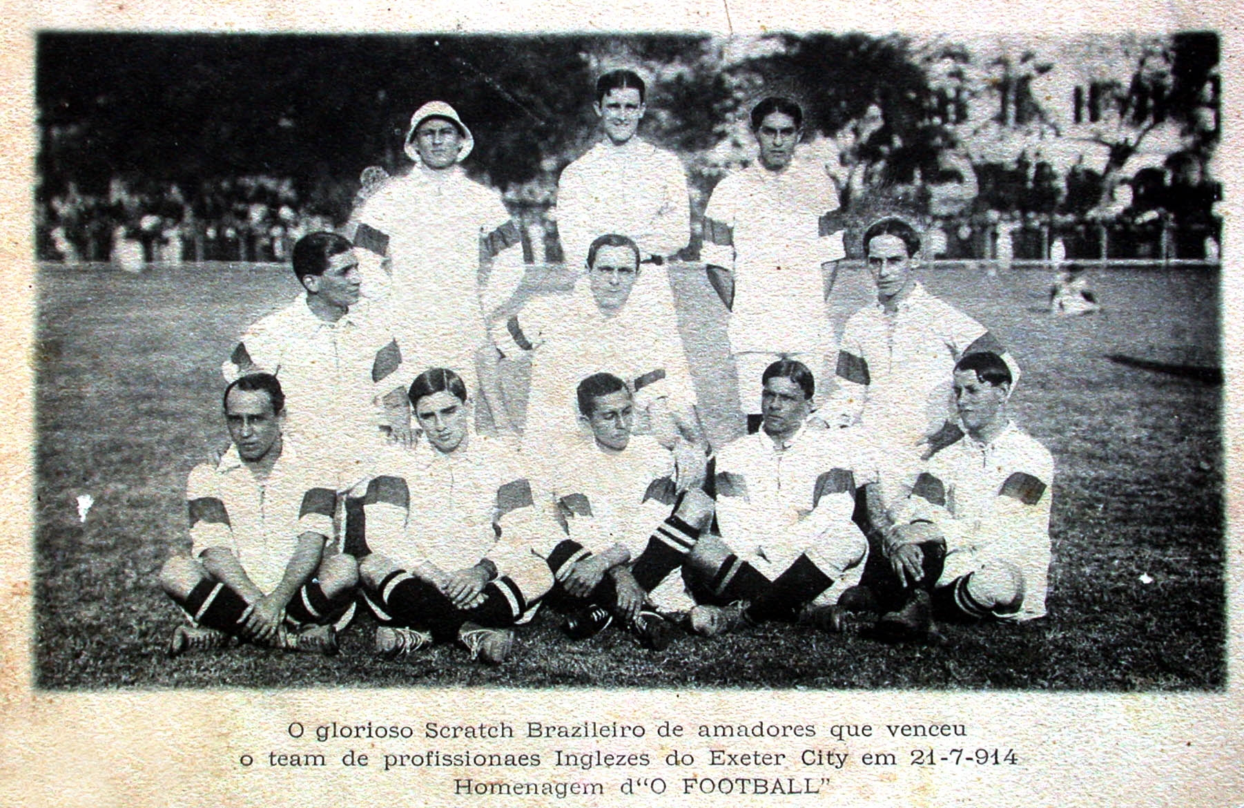 The Exeter City team that played Brazil in 1914