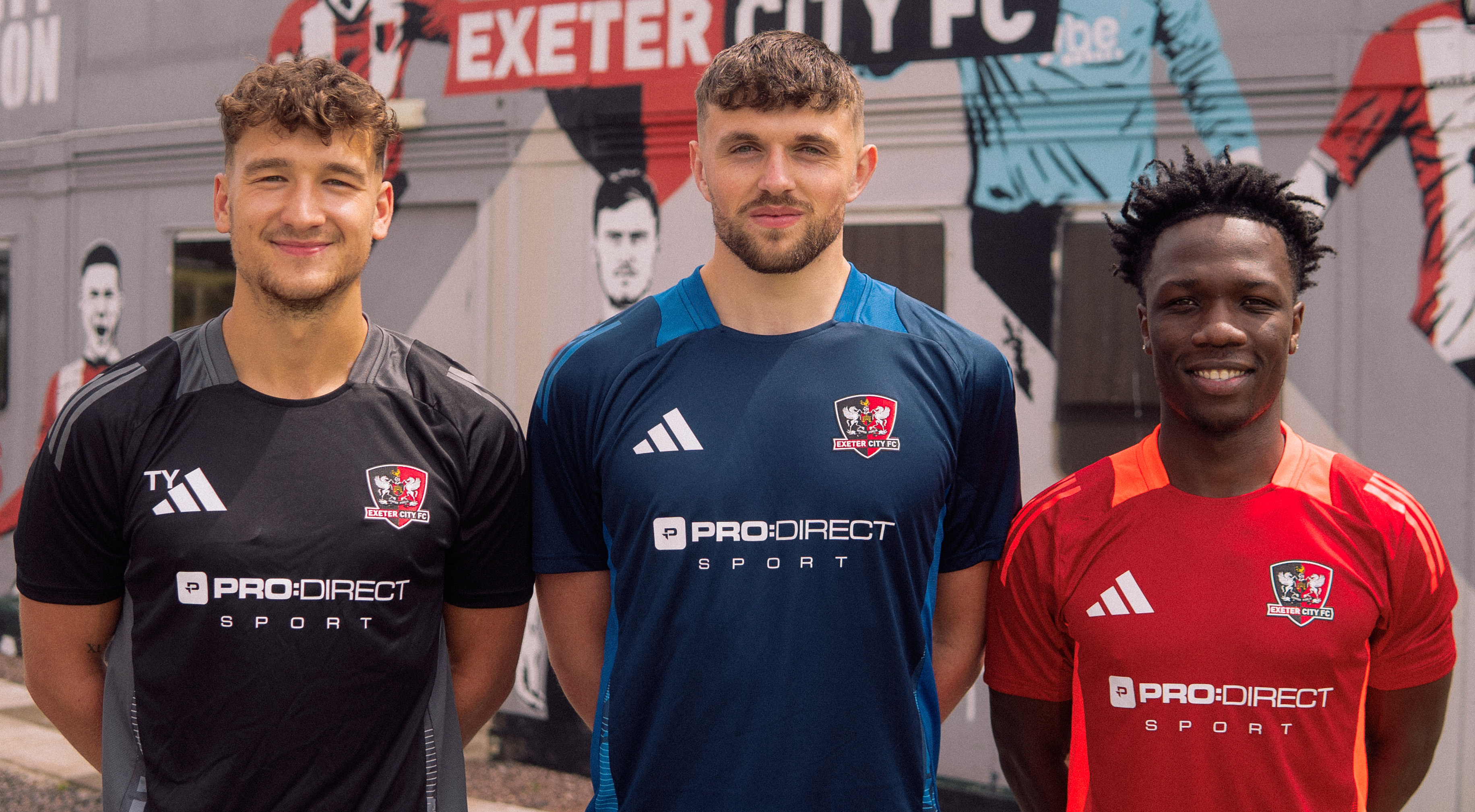 Tom Yates, Harry Lee and Vincent Harper showing off the new training wear
