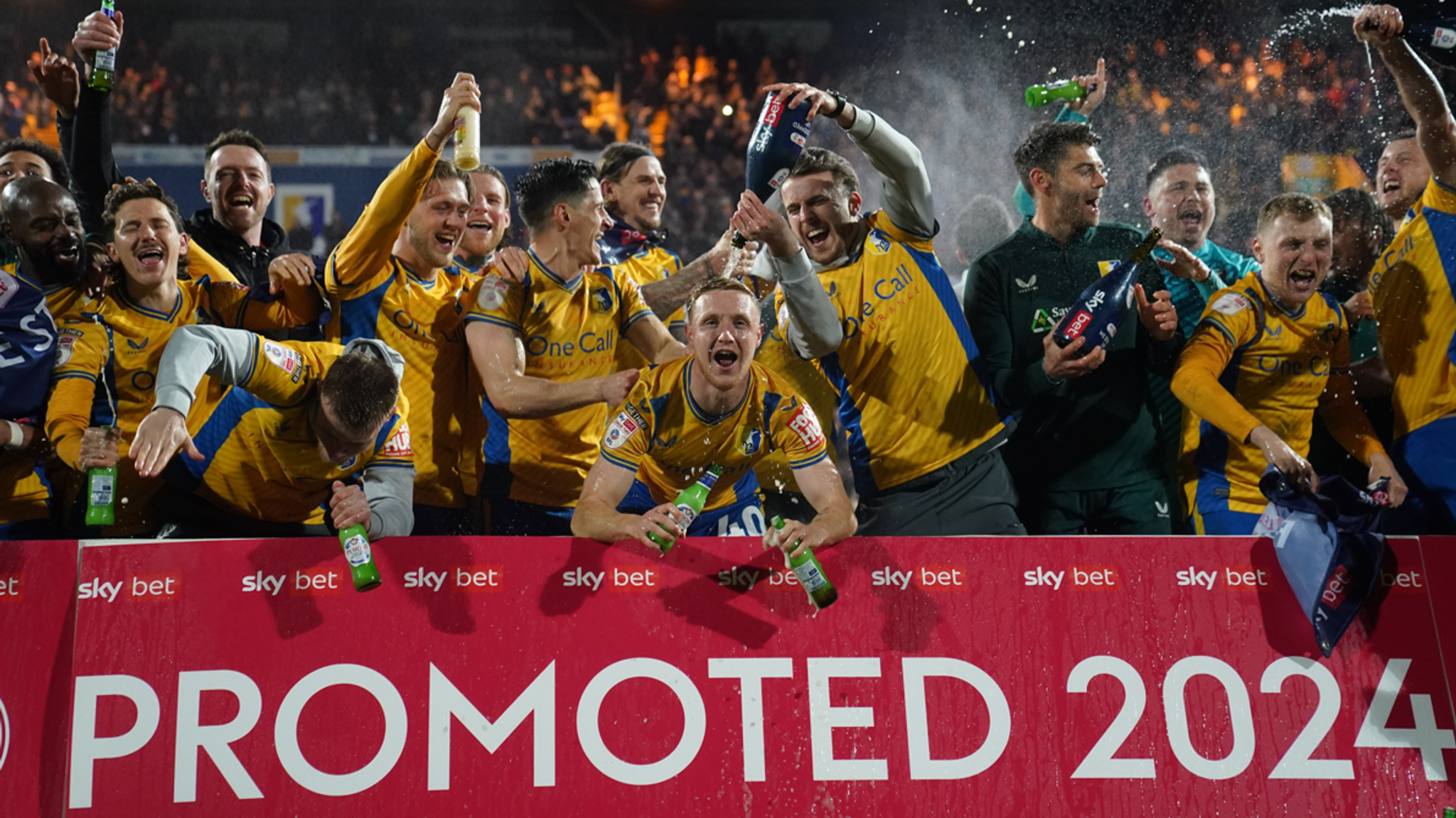 Mansfield Town celebrate promotion