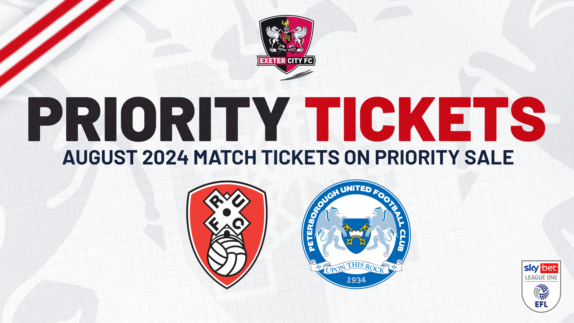 August priority tickets for Rotherham and Peterborough United at SJP