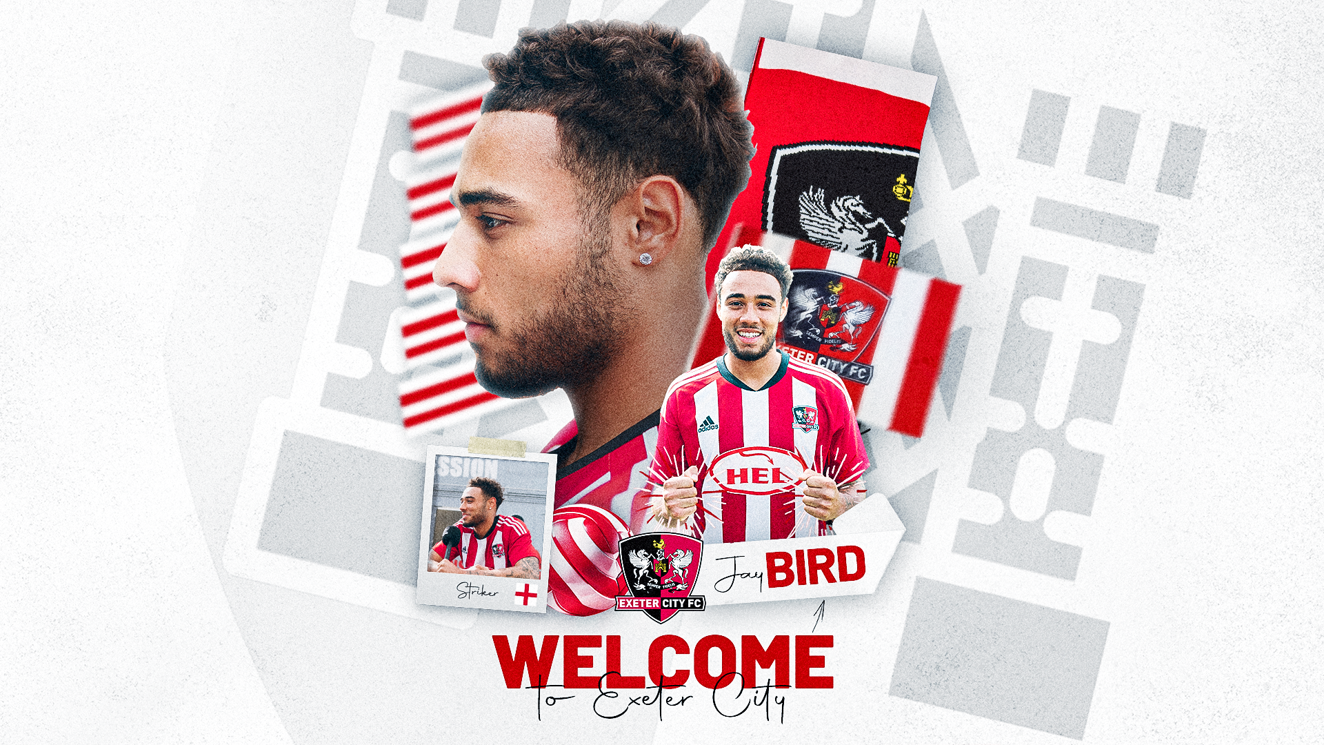 Image of Jay Bird welcoming him to the club, including head shot and side profile