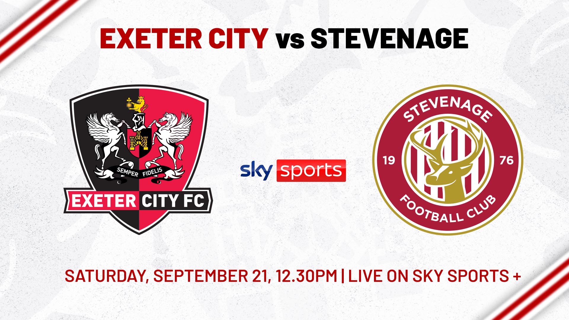 Exeter City vs Stevenage selected for SkySports+ tv coverage