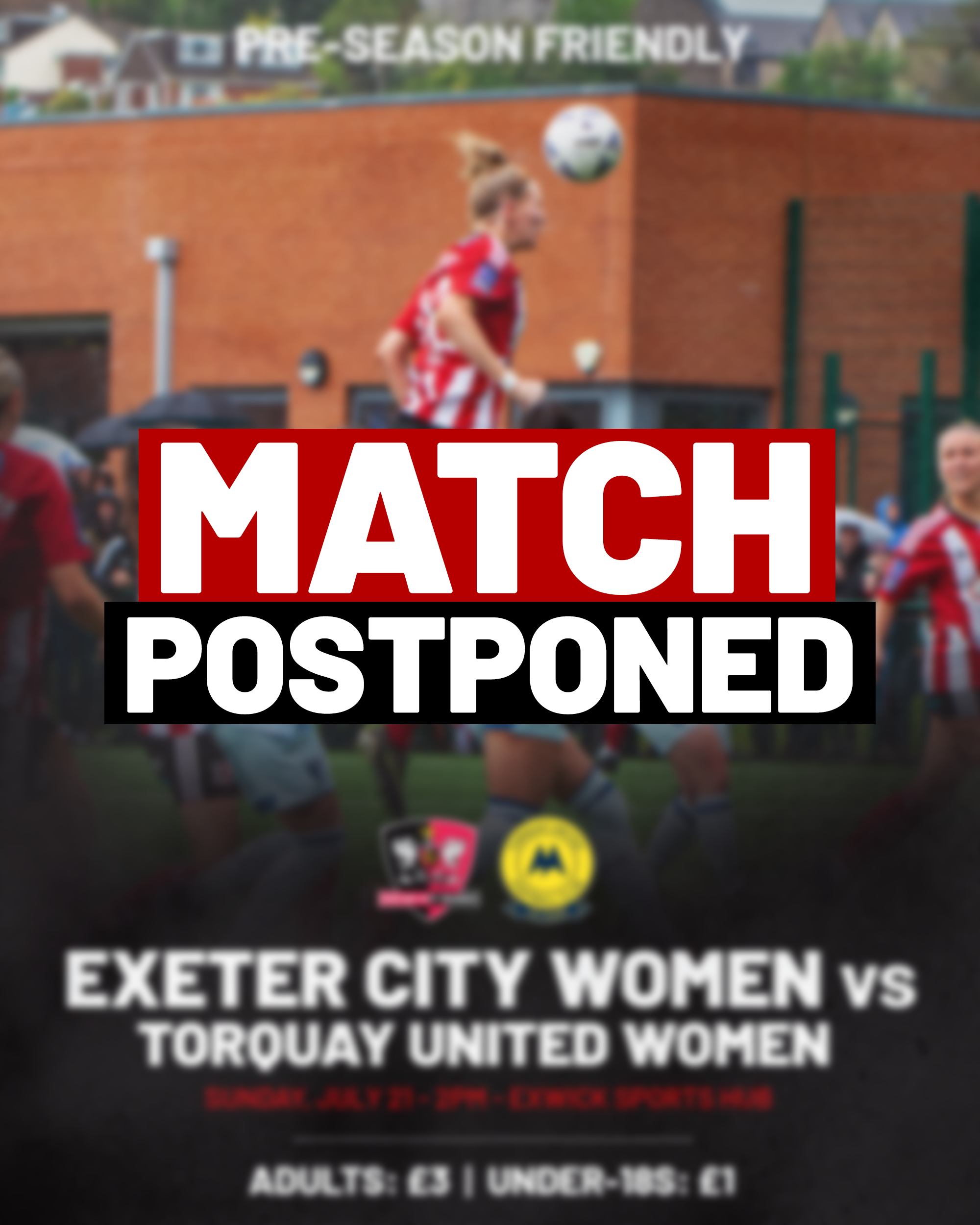Exeter City Women v Torquay postponed