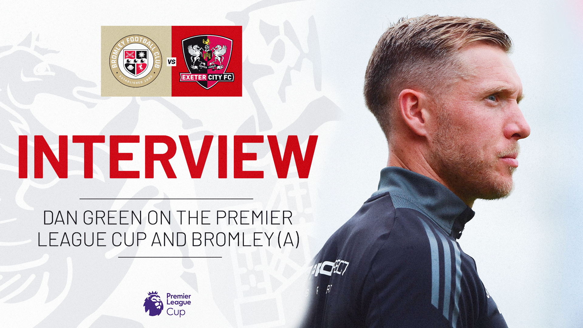 Dan Green interview image ahead of Bromley v Exeter