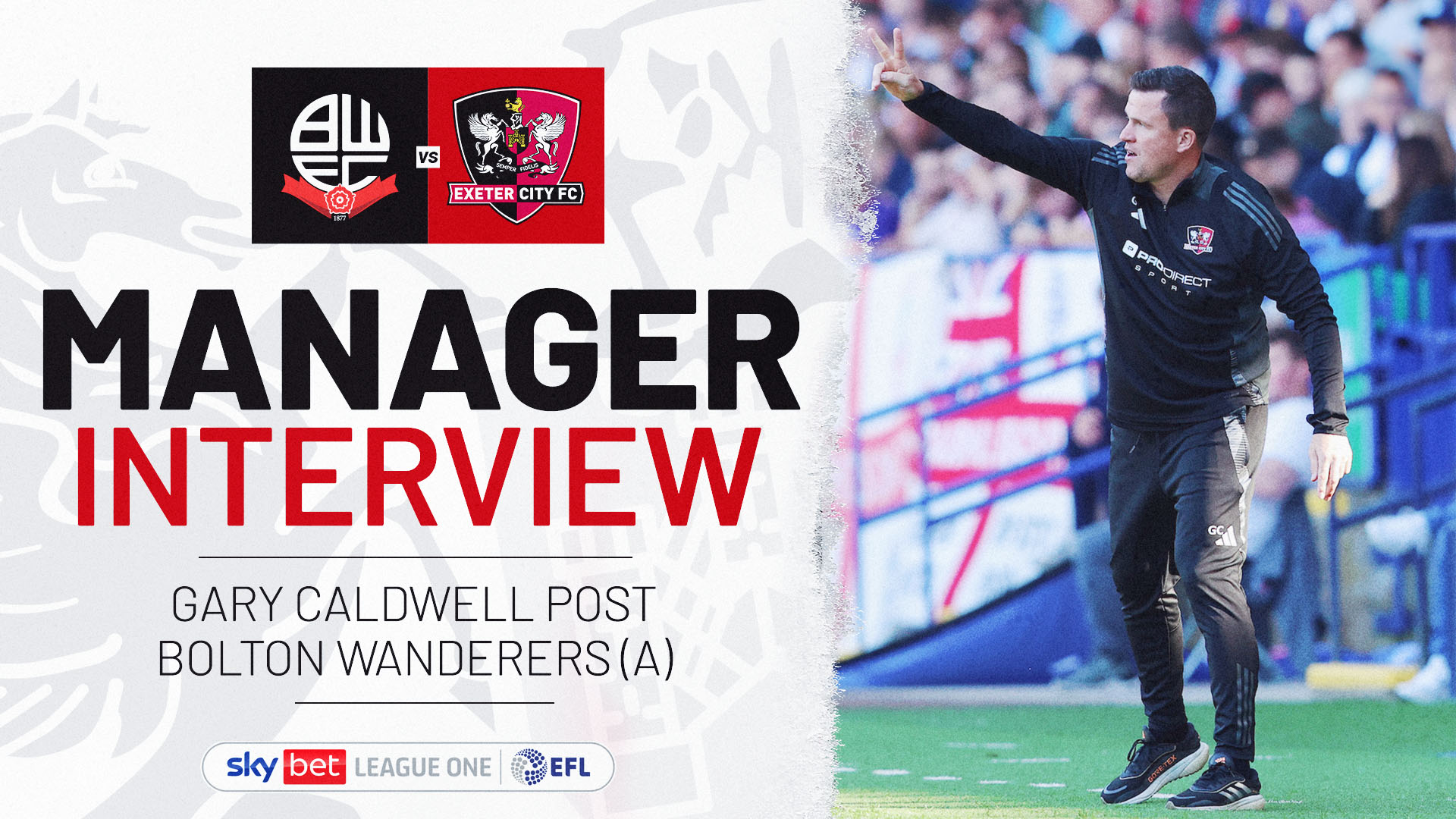 Gary Caldwell interview graphic for Bolton away win