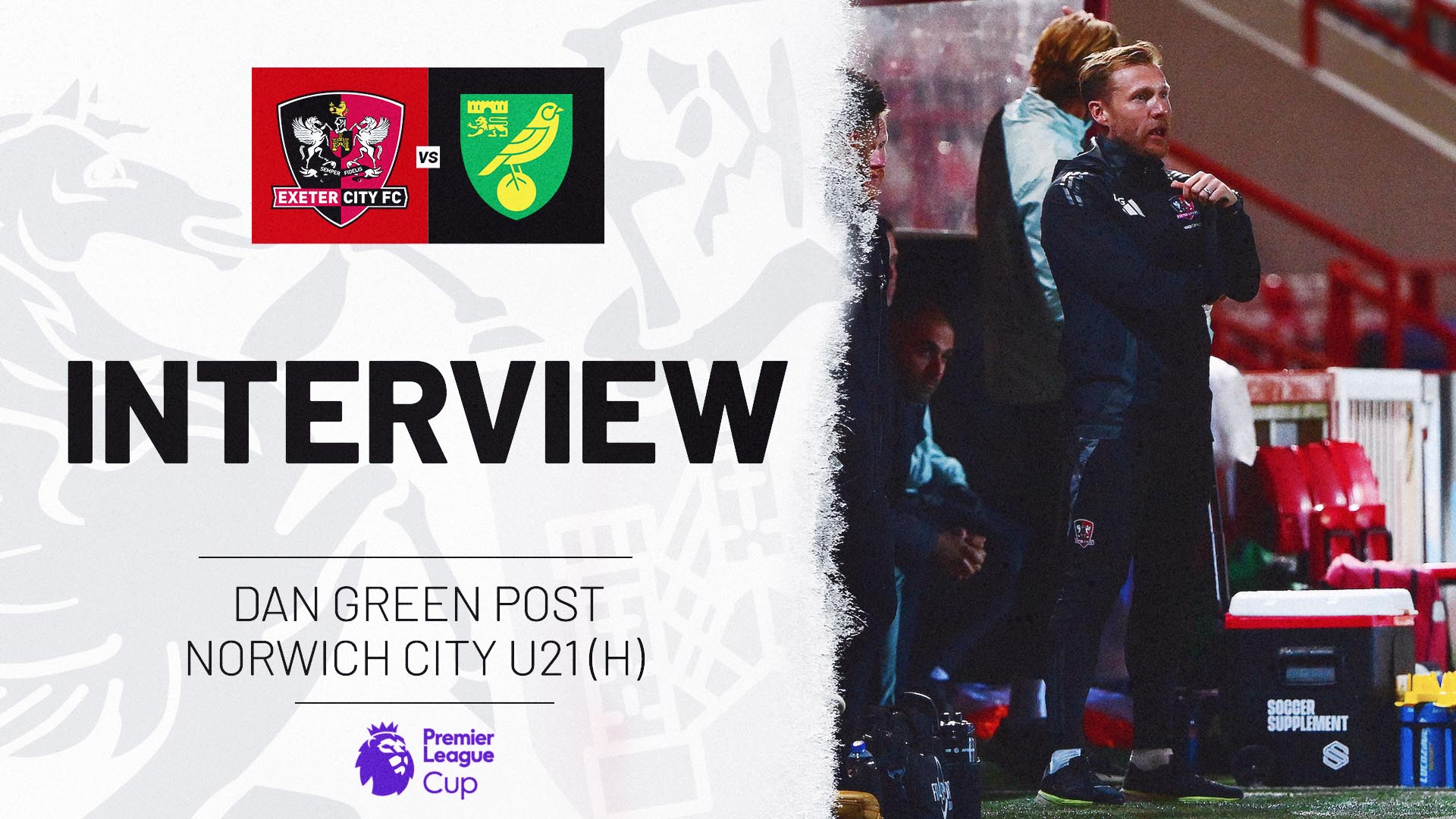 Dan Green interview image post match from Norwich City U21