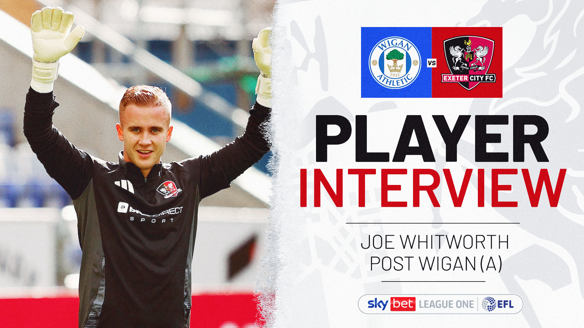 Joe Whitworth interview image following Wigan Athletic match