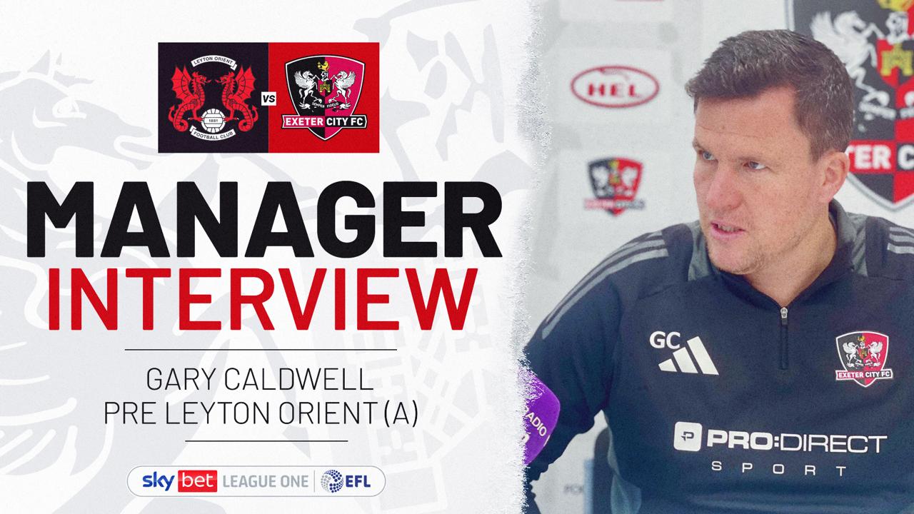 Gary Caldwell interview graphic for Leyton Orient away fixture