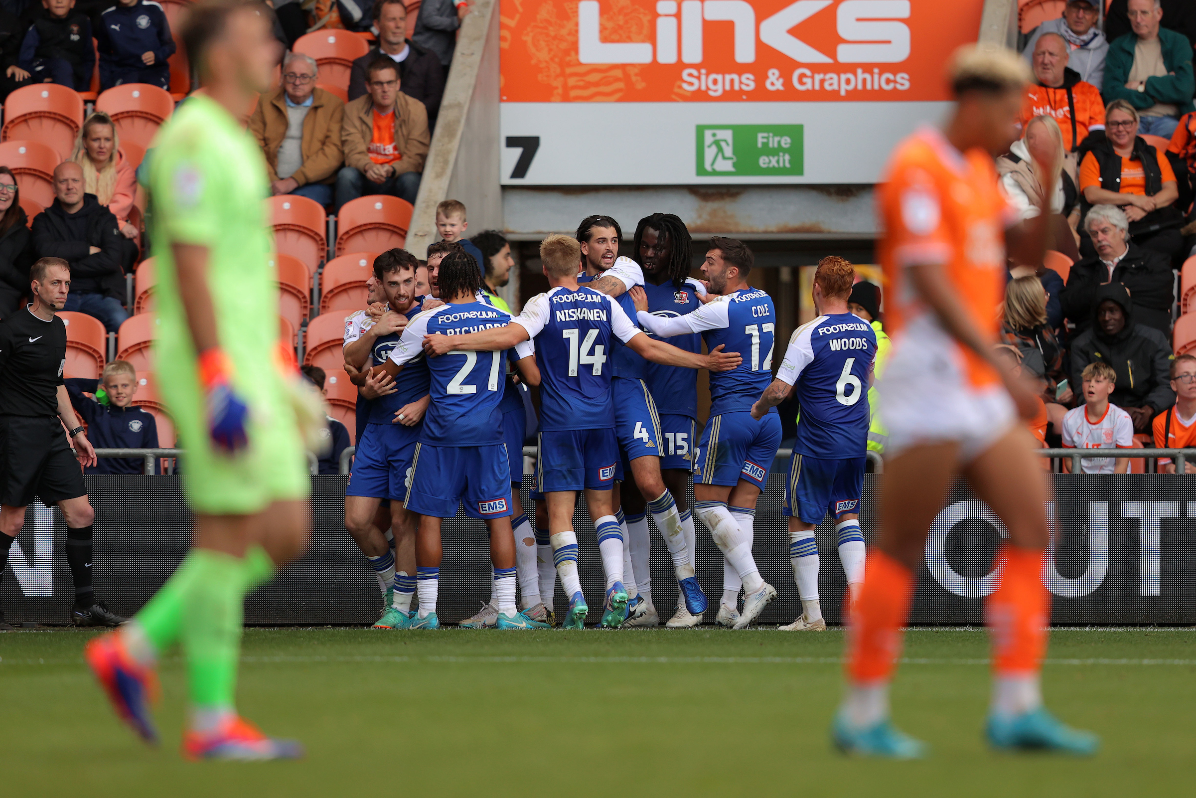 Ed Francis celebrates at Blackpool