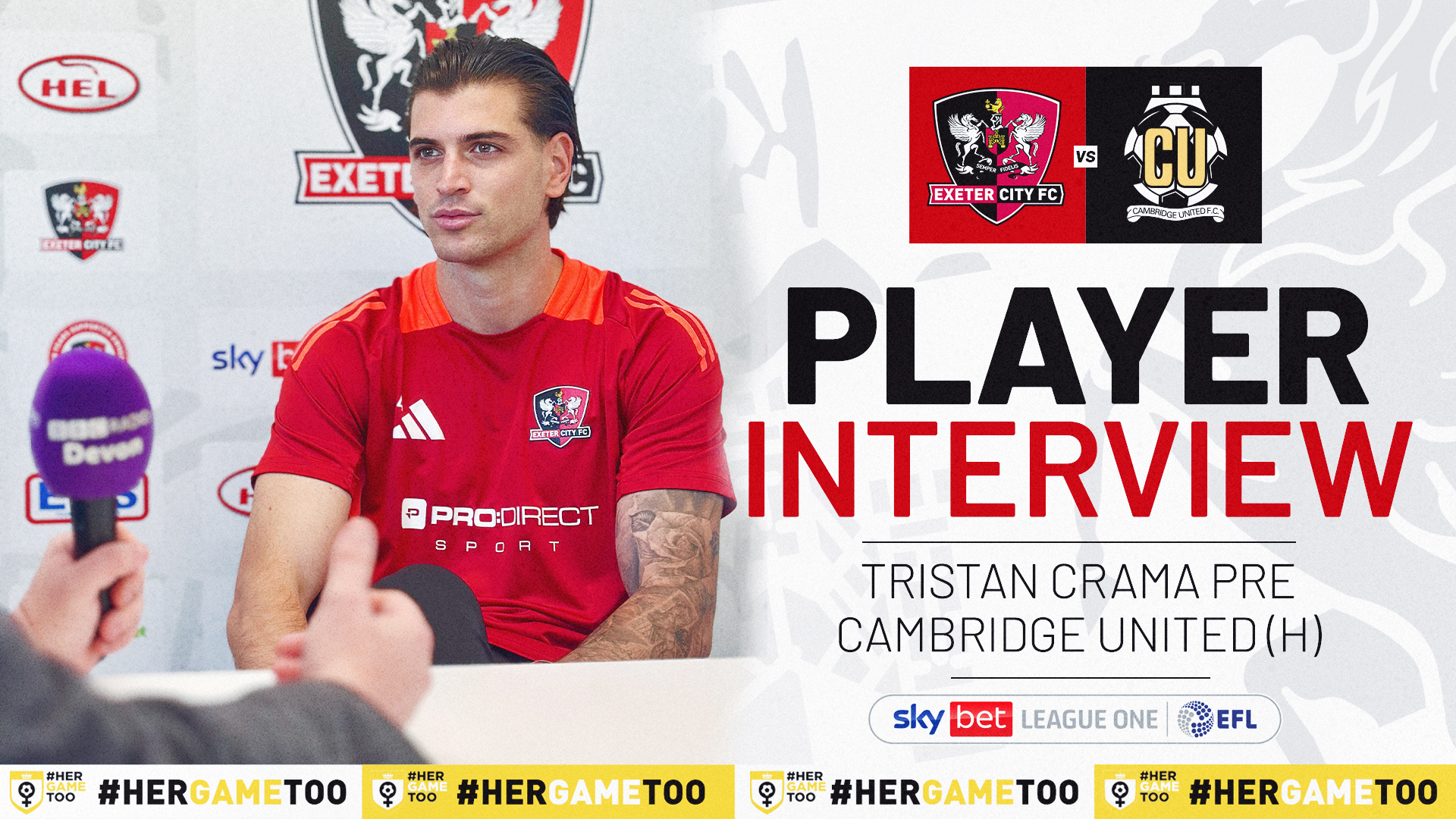 Tristan Crama interview image for Cambridge United home match