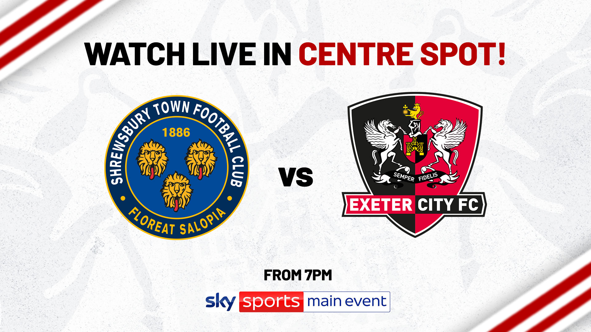 watch shrewsbury match live in centre spot