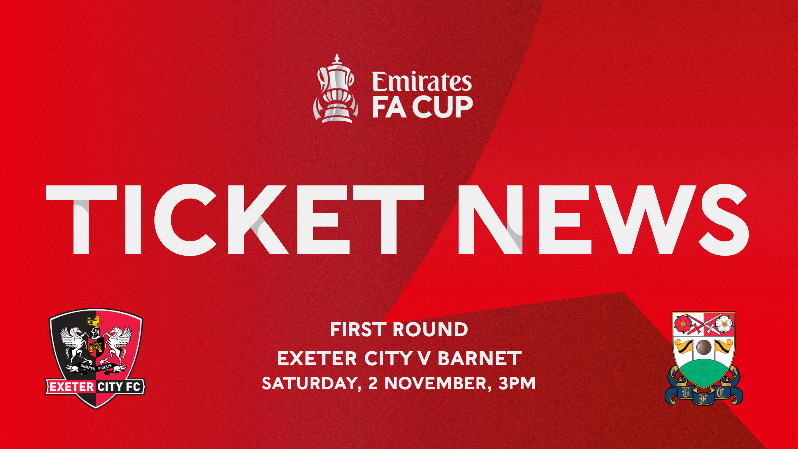 FA Cup Ticket News for Barnet FC fixture