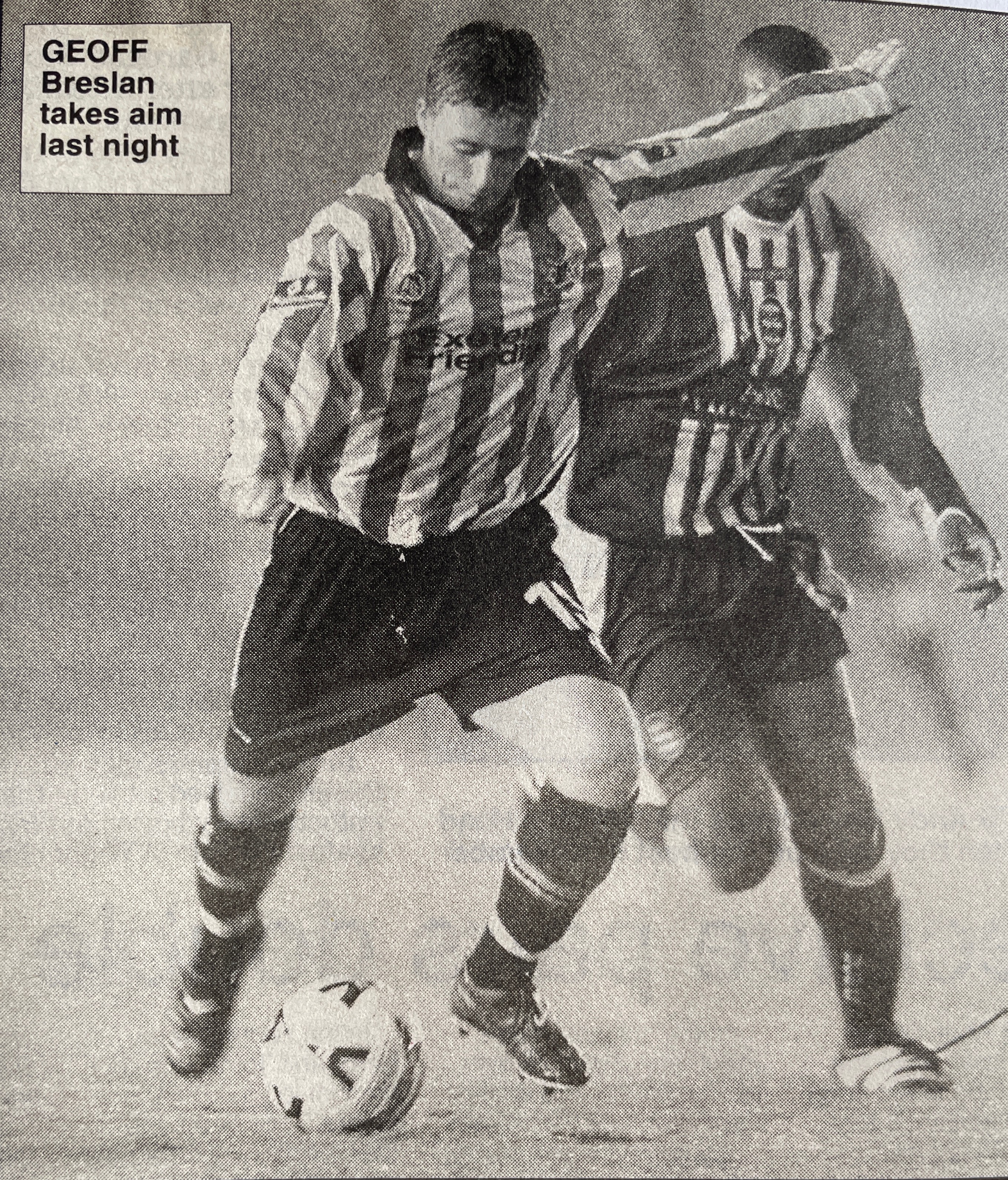 Match action from the 1992 fixture between Exeter and Birmingham