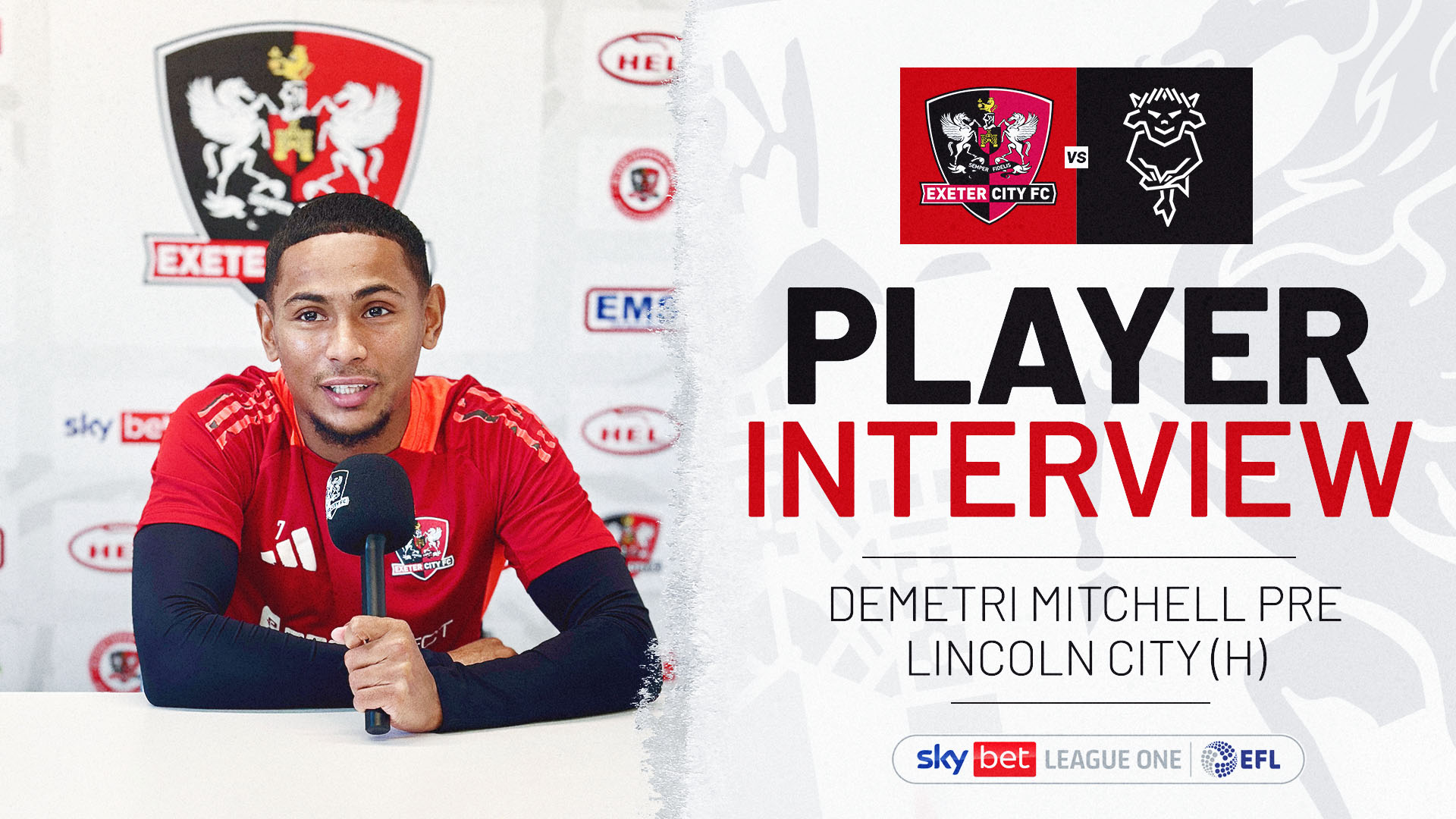 Demetri Mitchell pre Lincoln City interview image