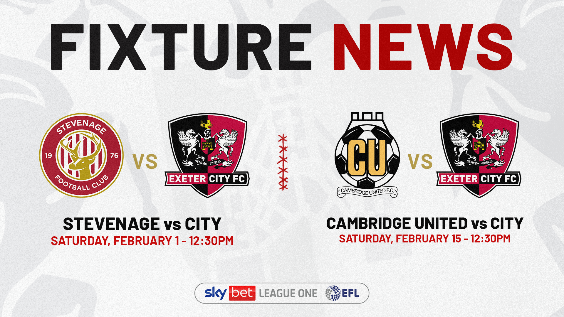 February fixture changes