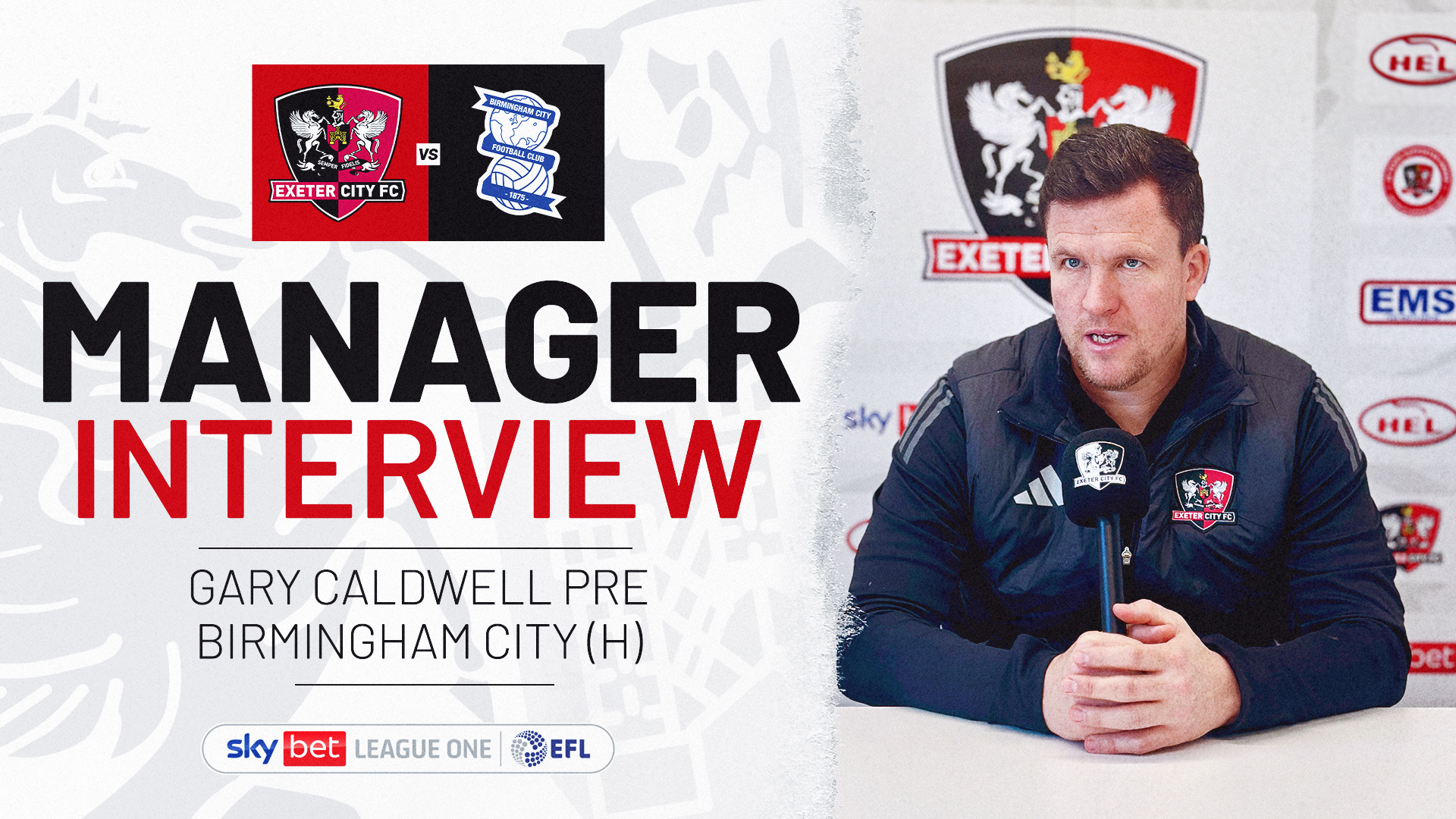 Gary Caldwell interview graphic for Birmingham City fixture