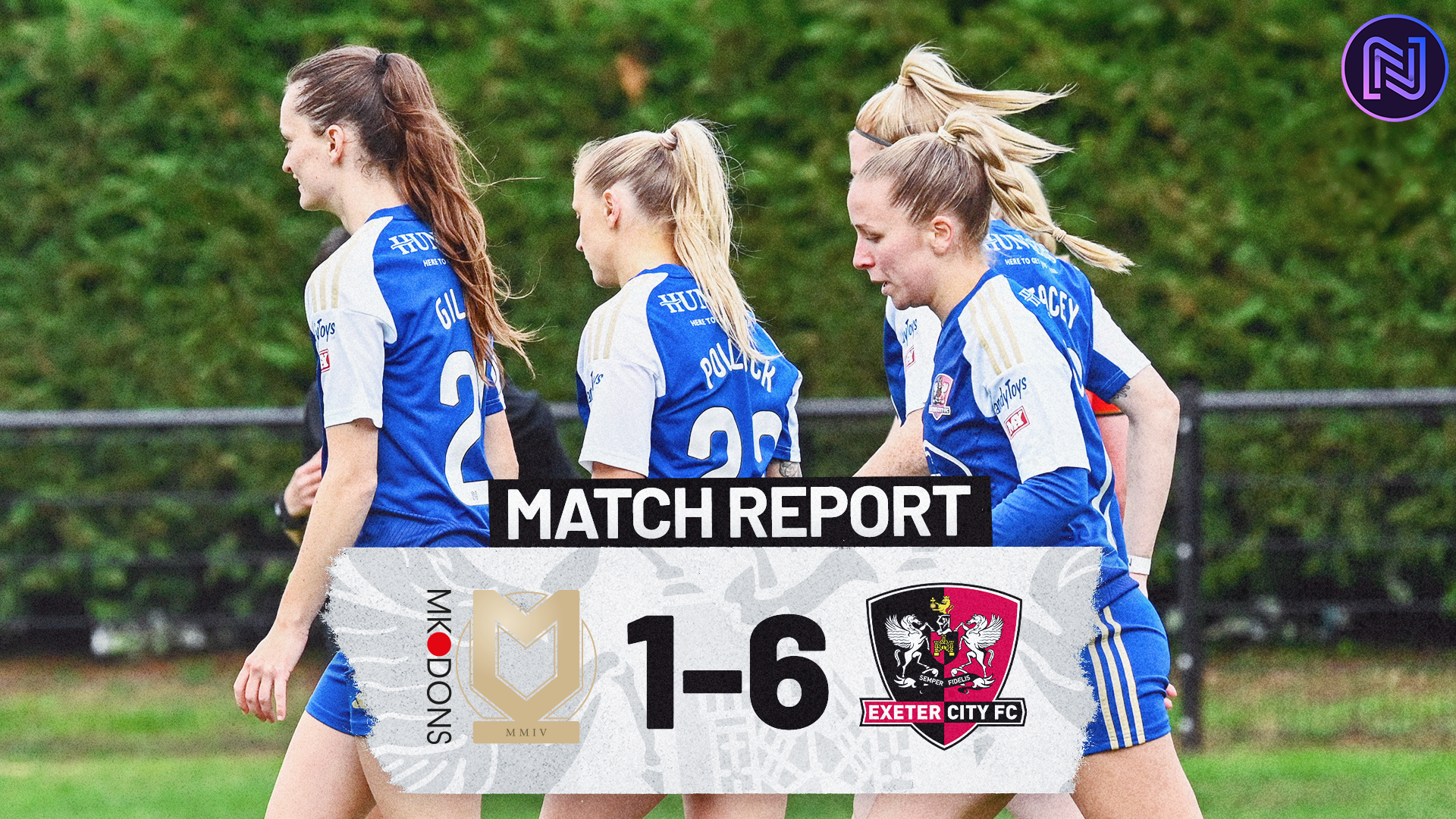 Match Report Graphic for Exeter City Women 6-1 MK Dons Women 