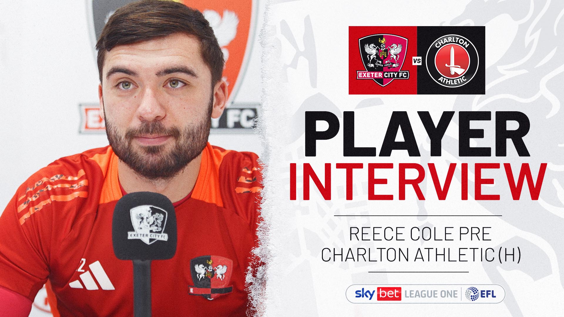 Reece Cole interview image for Charlton match