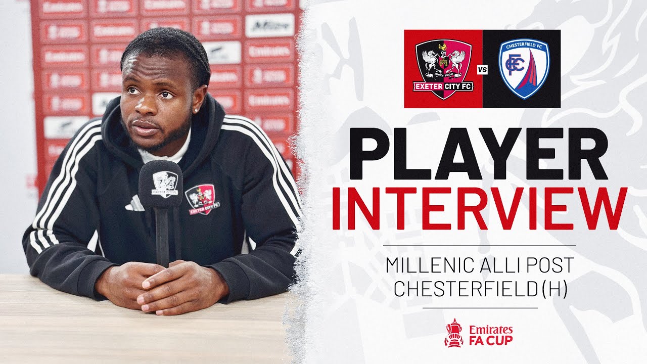 Player Interview graphic for Milli Alli post FA Cup Second Round against Chesterfield