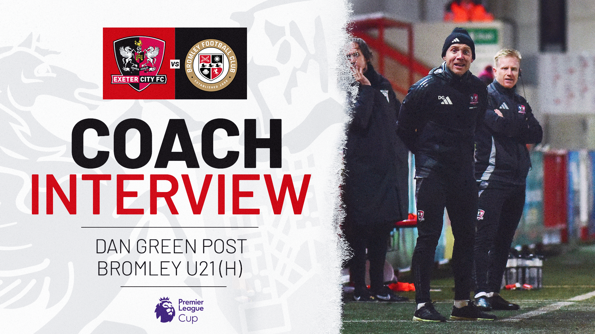 Dan Green interview image following Exeter City U21 v Bromley U21