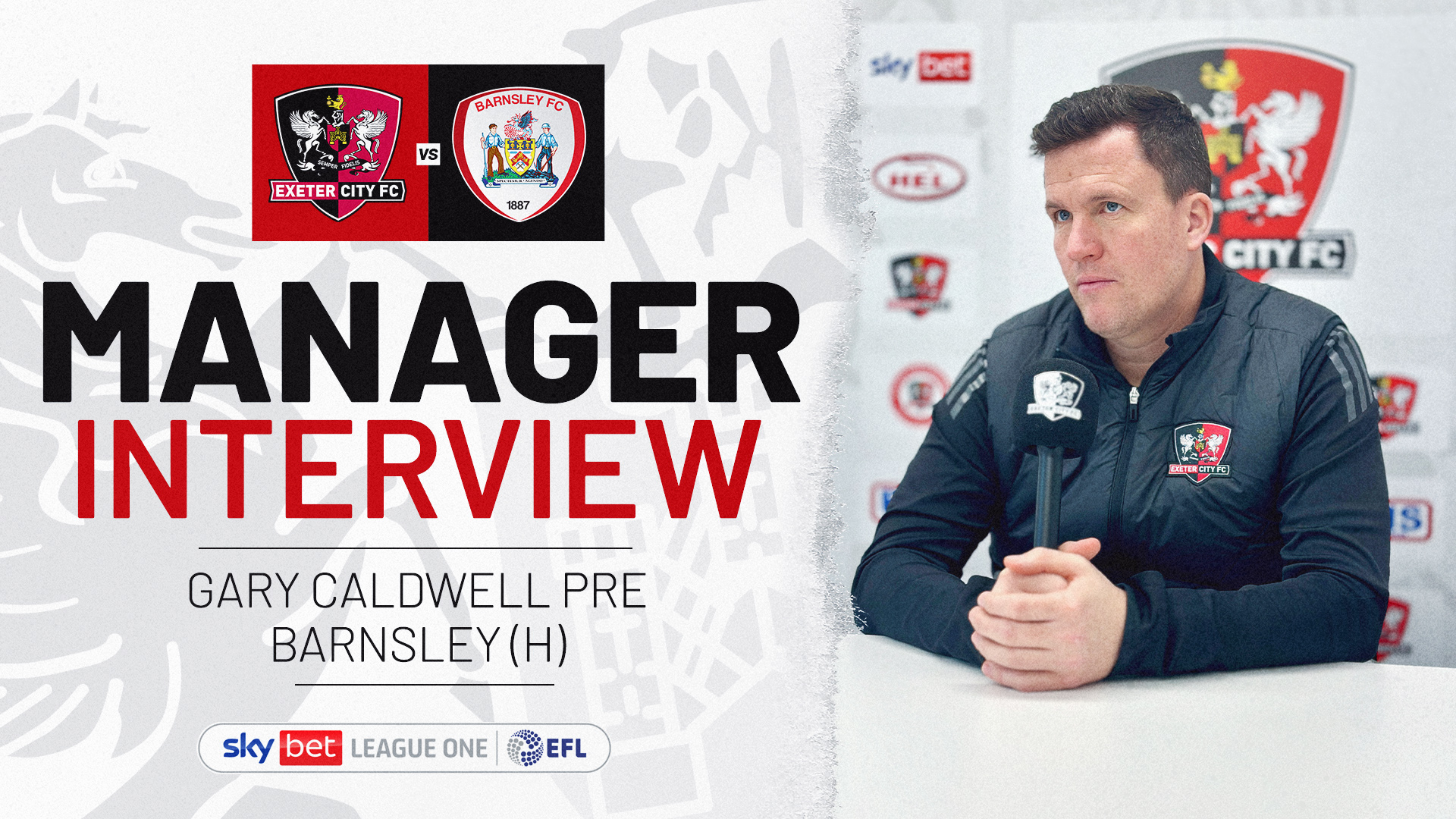 Gary Caldwell interview image for Barnsley fixture