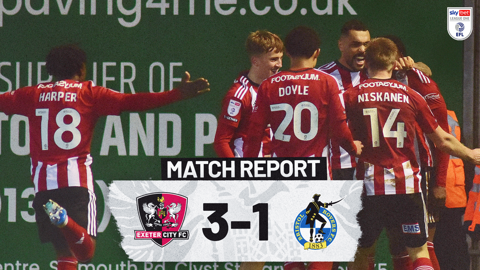 Exeter City 3-1 Bristol Rovers match report image