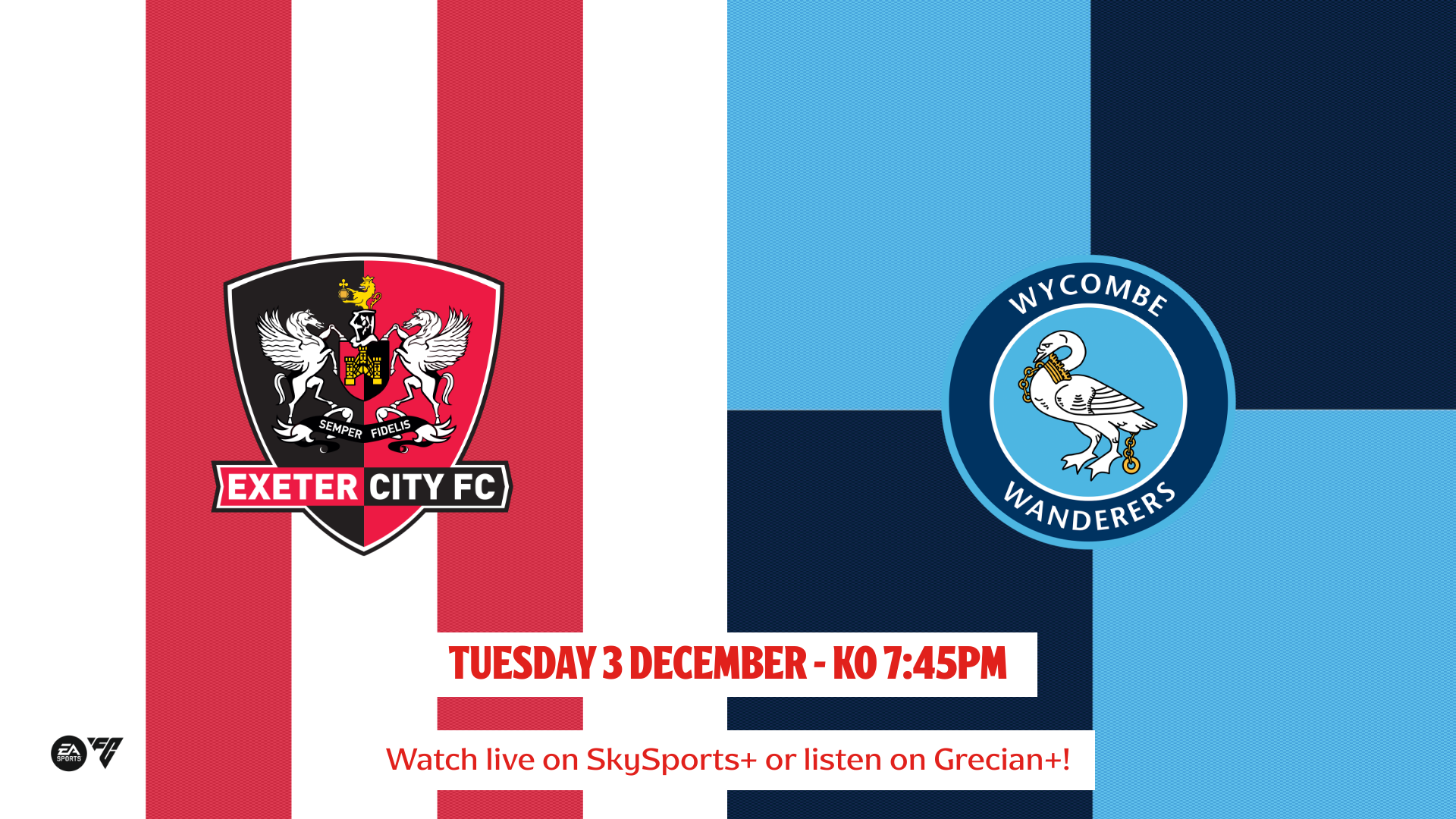 Promotional image for Exeter v Wycombe