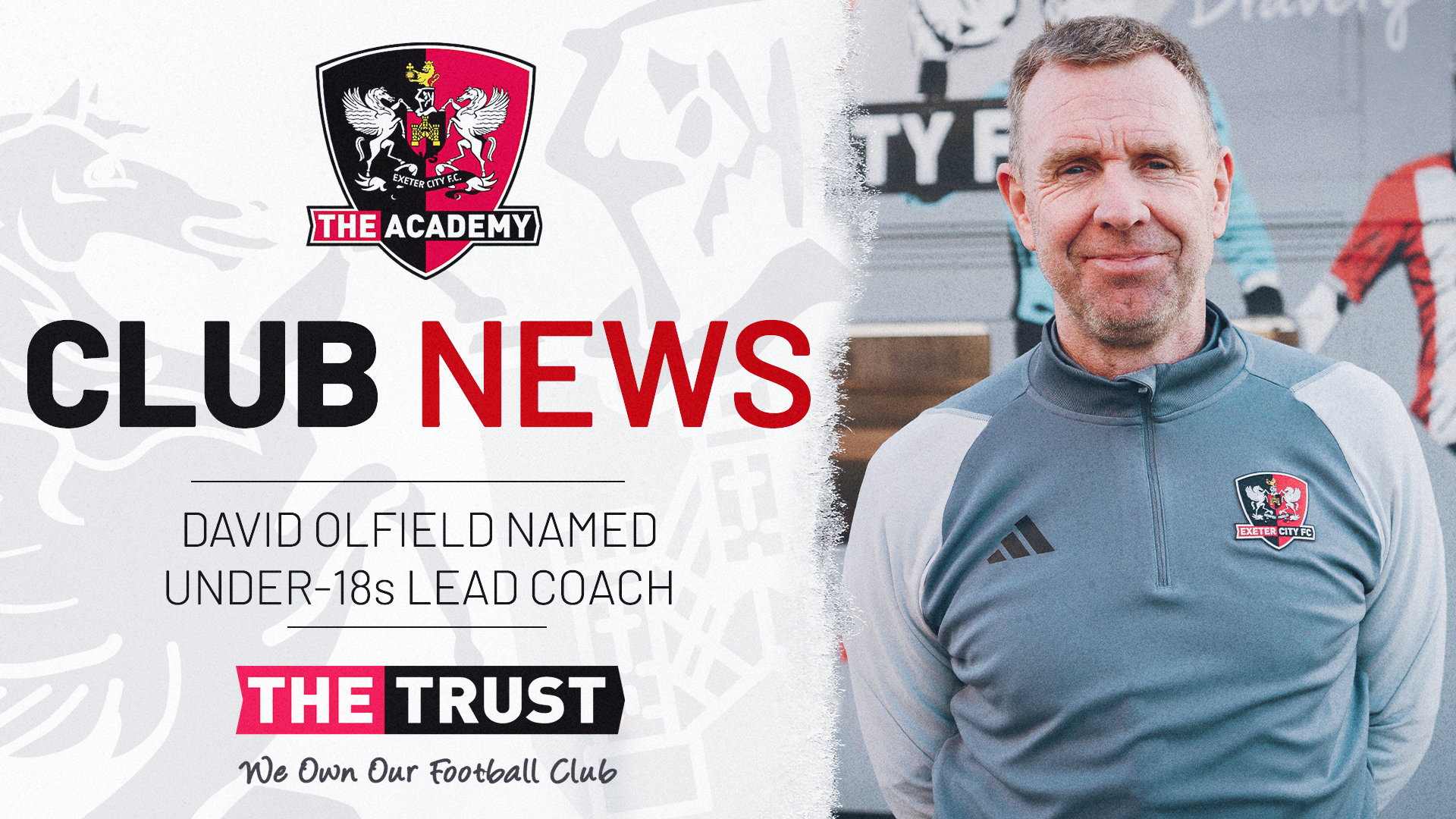 David Oldfield Named Under-18s Lead Coach club news graphic