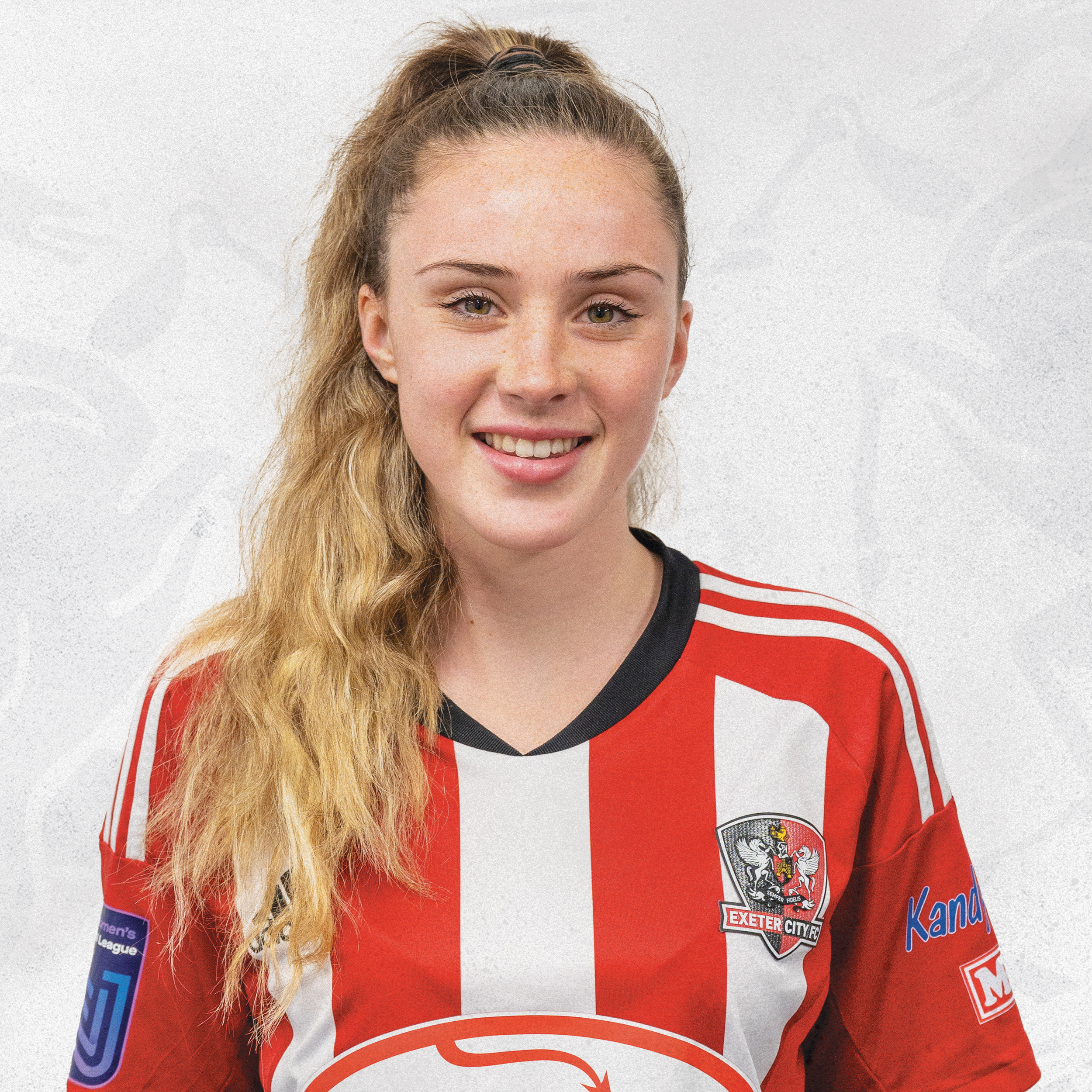 Profile picture for Paige MacDonald-Bale in her red and white home kit