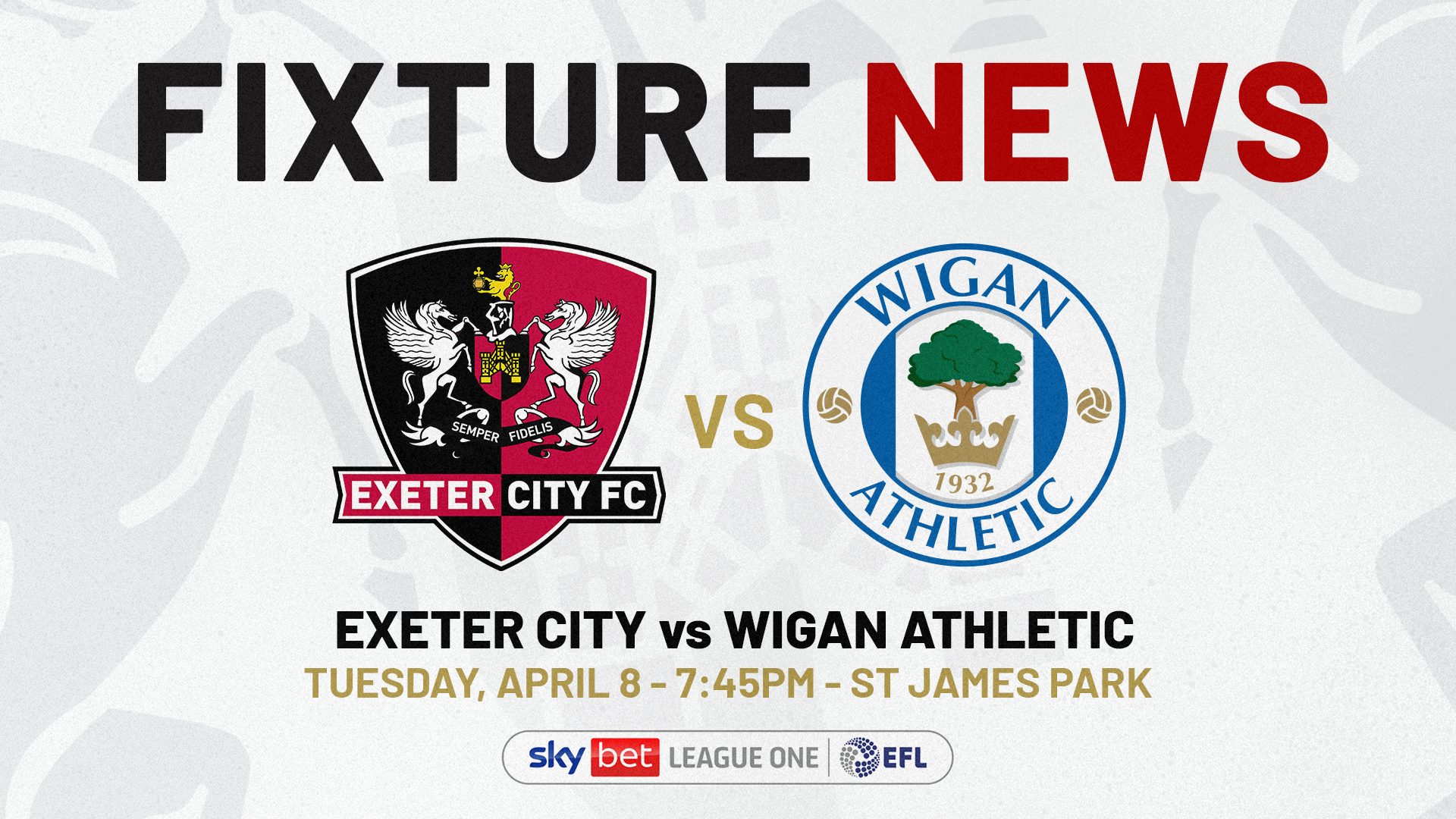 Wigan fixture news