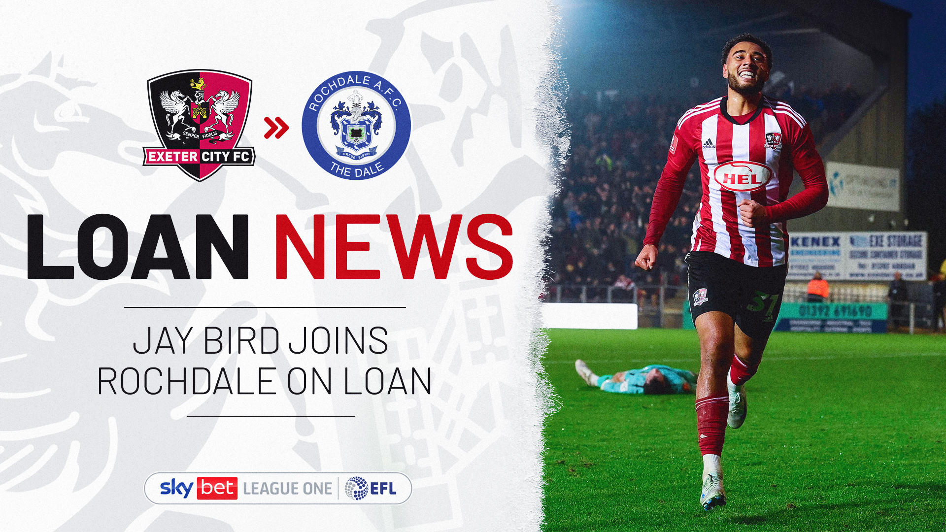 Jay Bird joins Rochdale on loan