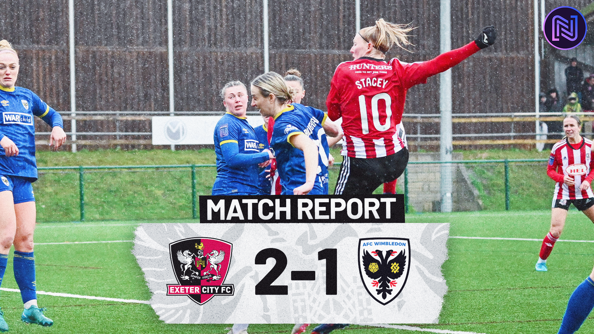 Match report graphic for Exeter City Women 2 AFC Wimbledon Women 1