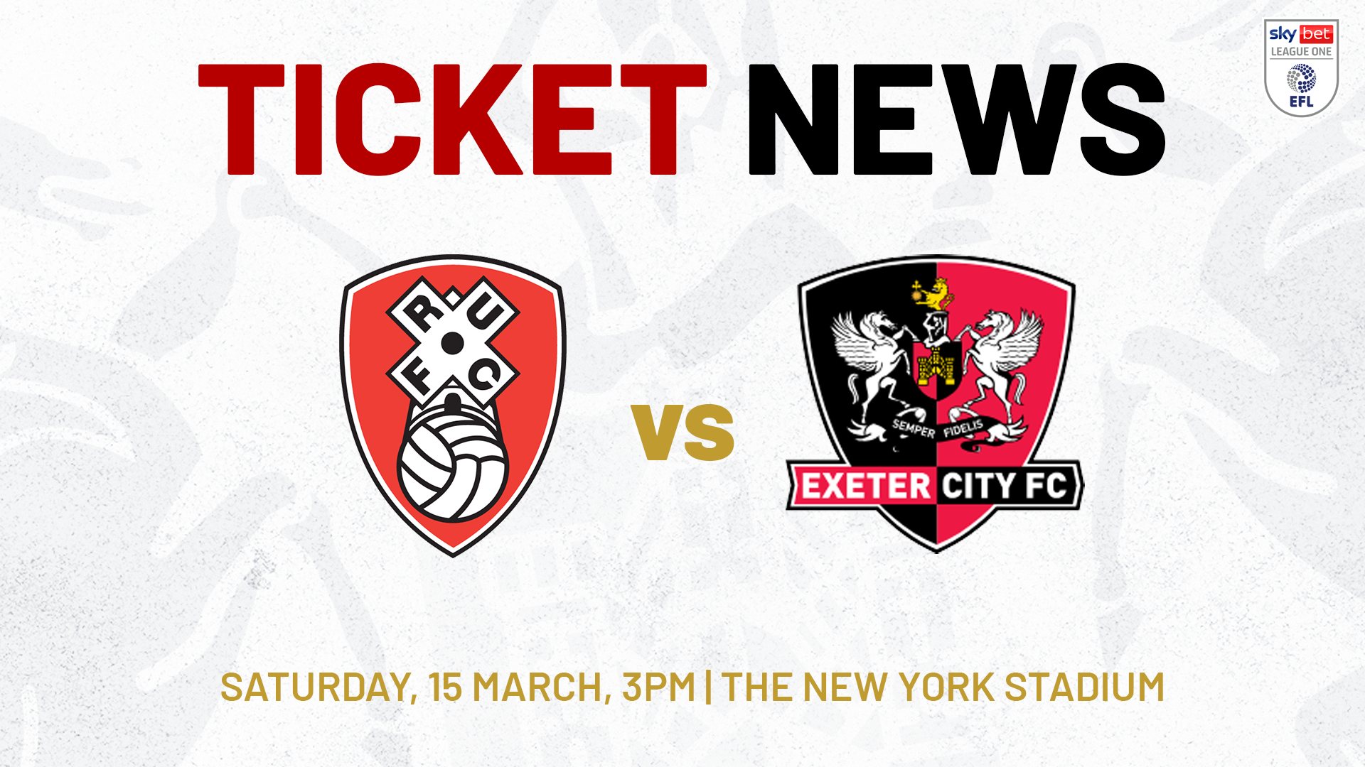 Rotherham United match ticket image