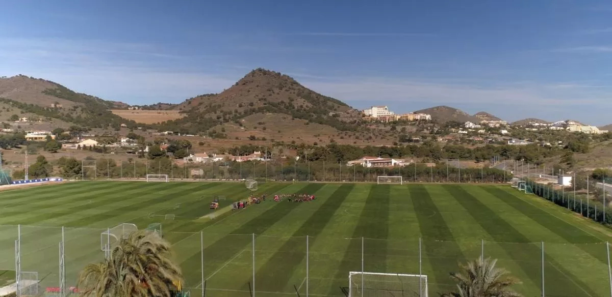 Aerial shot of La Manga football facilties