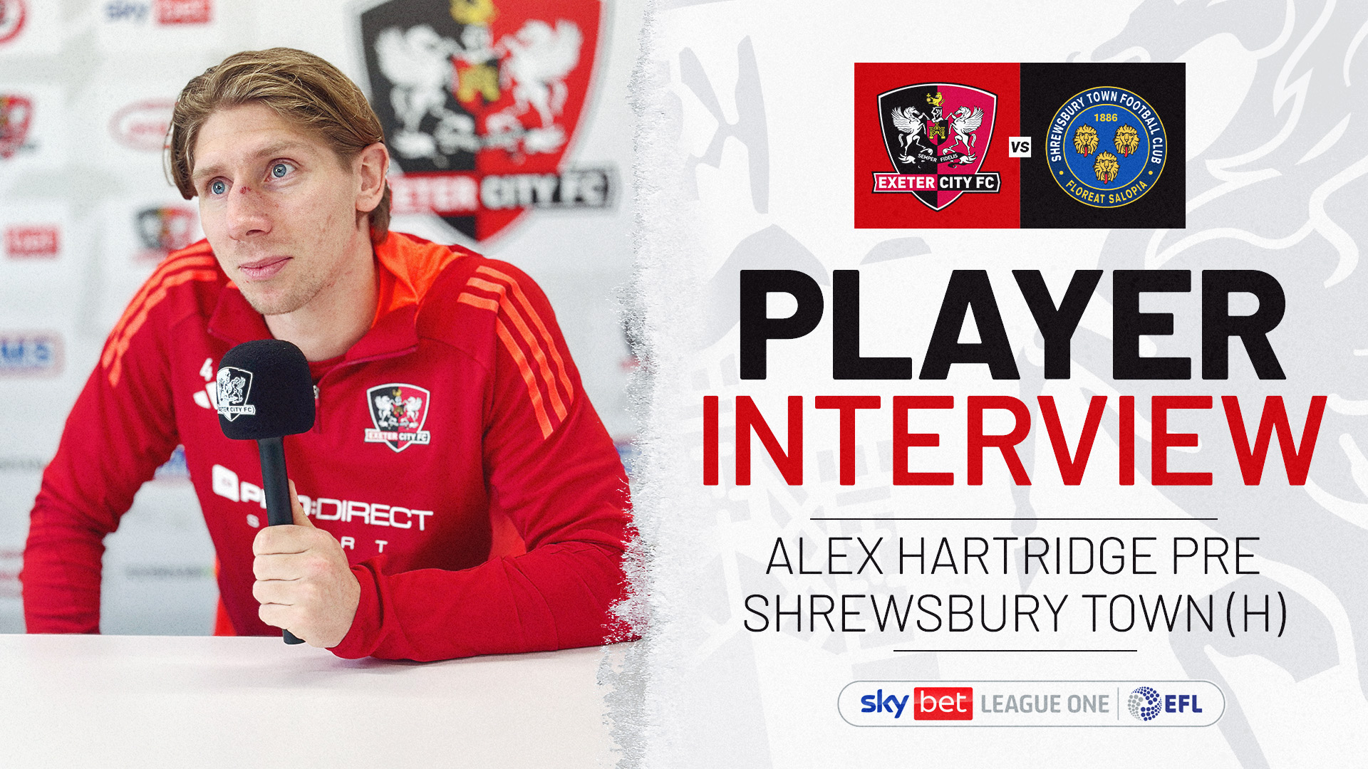 Alex Hartridge interview image for Shrewsbury fixture