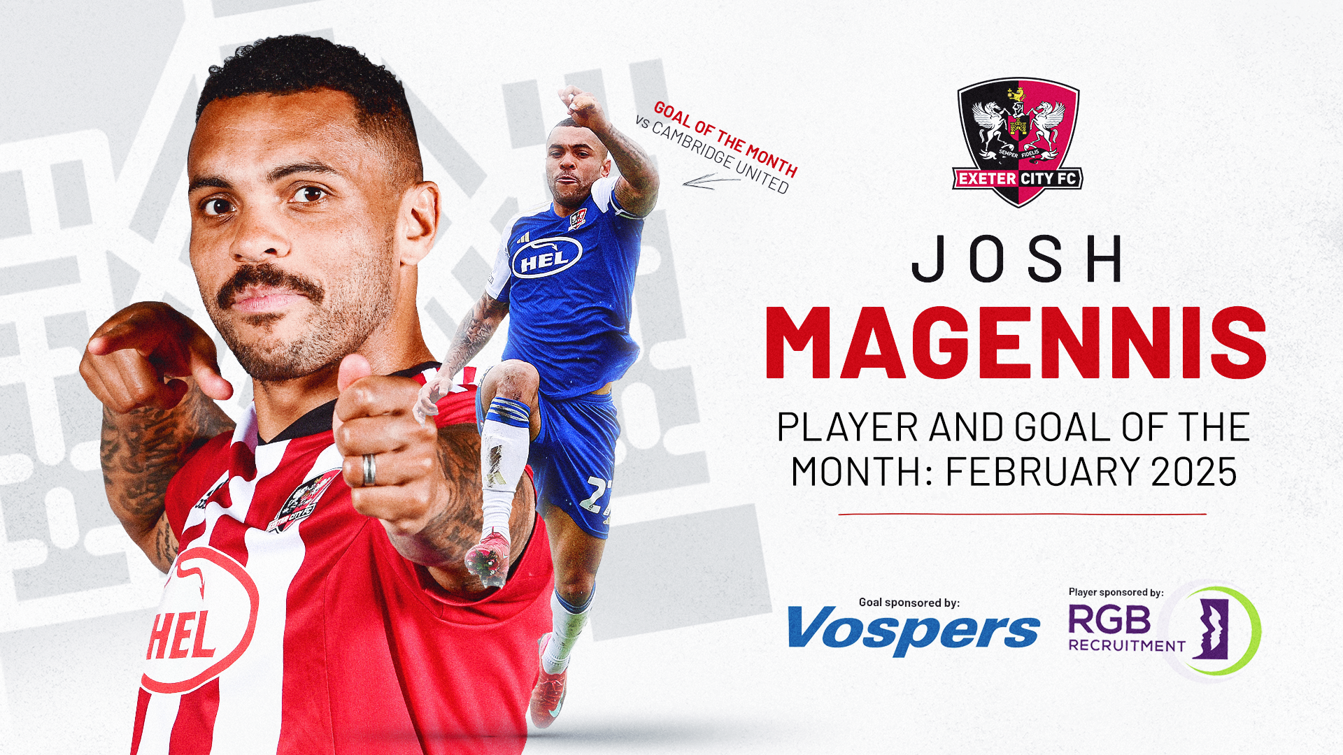 Josh Magennis wins both of February's awards