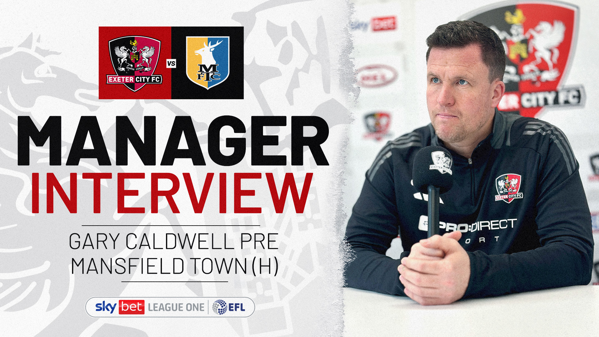 Gary Caldwell interview image for Mansfield Town match