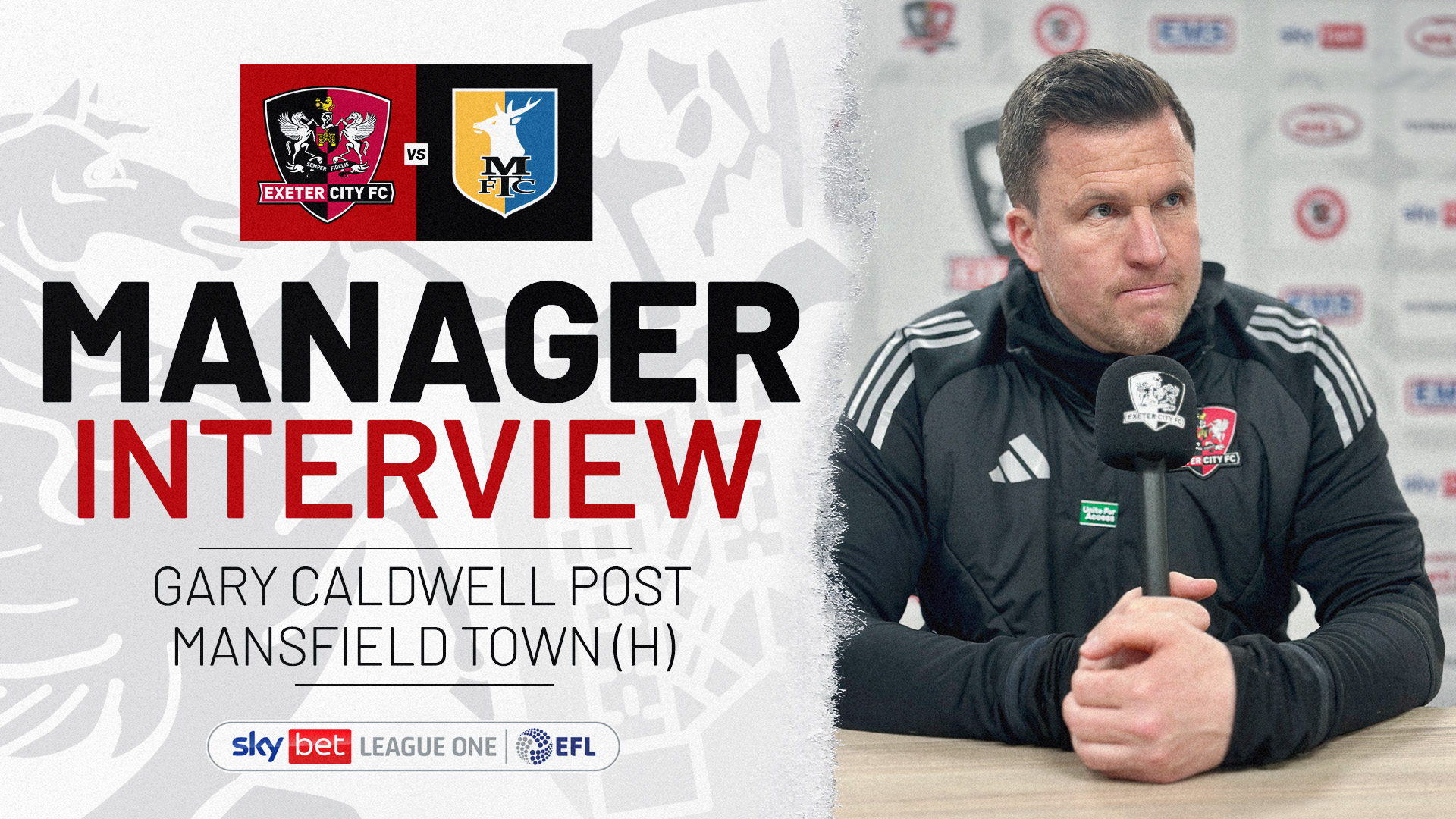 Gary Caldwell interview image for Mansfield Town match