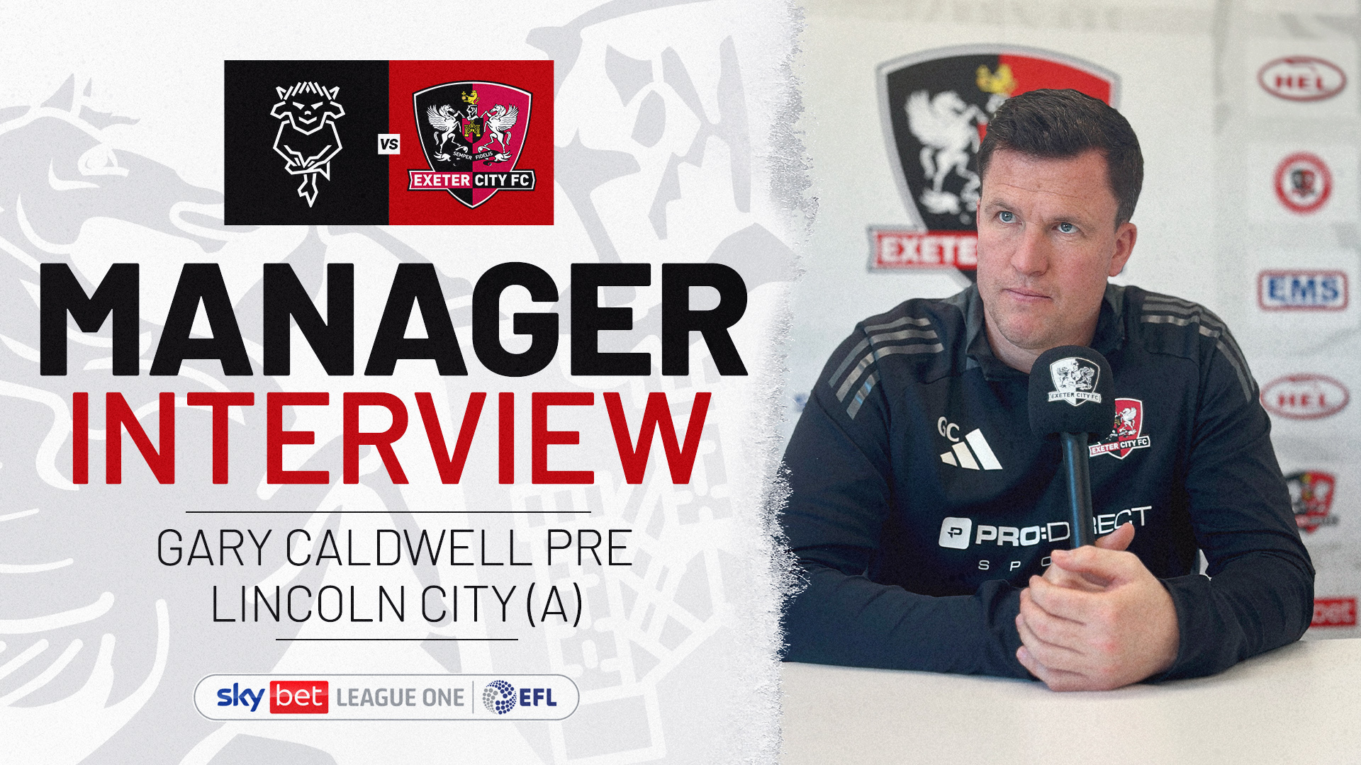 Gary Caldwell interview image for Lincoln City match