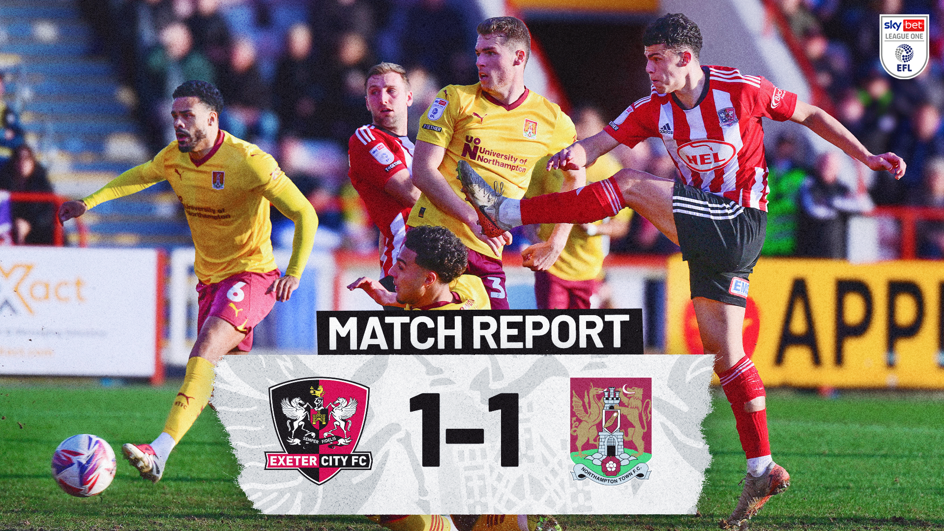 Match report graphic for Exeter City 1-1 Northampton Town