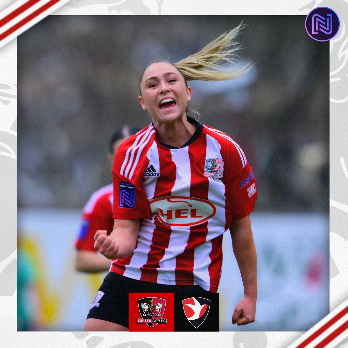 Maya Kendell celebrates scoring against Cheltenham Town