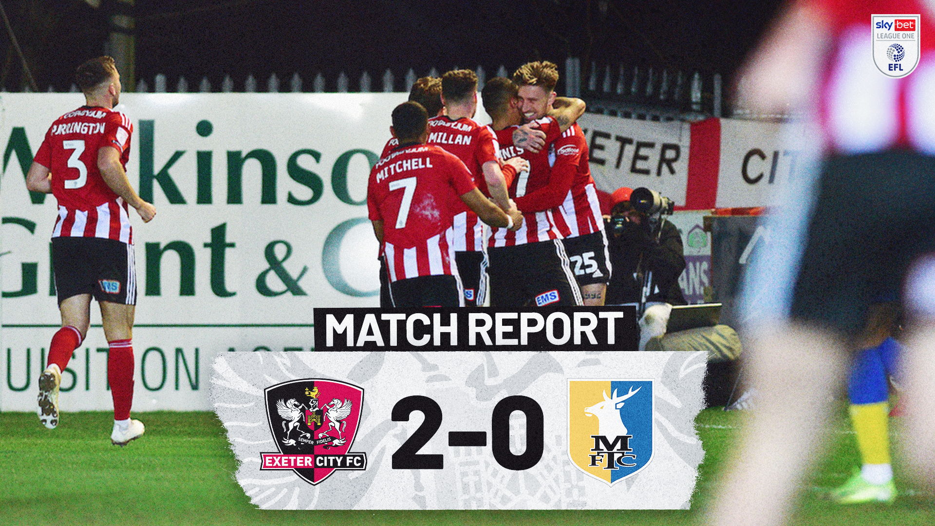 Match report image for Exeter City 2 Mansfield Town 0