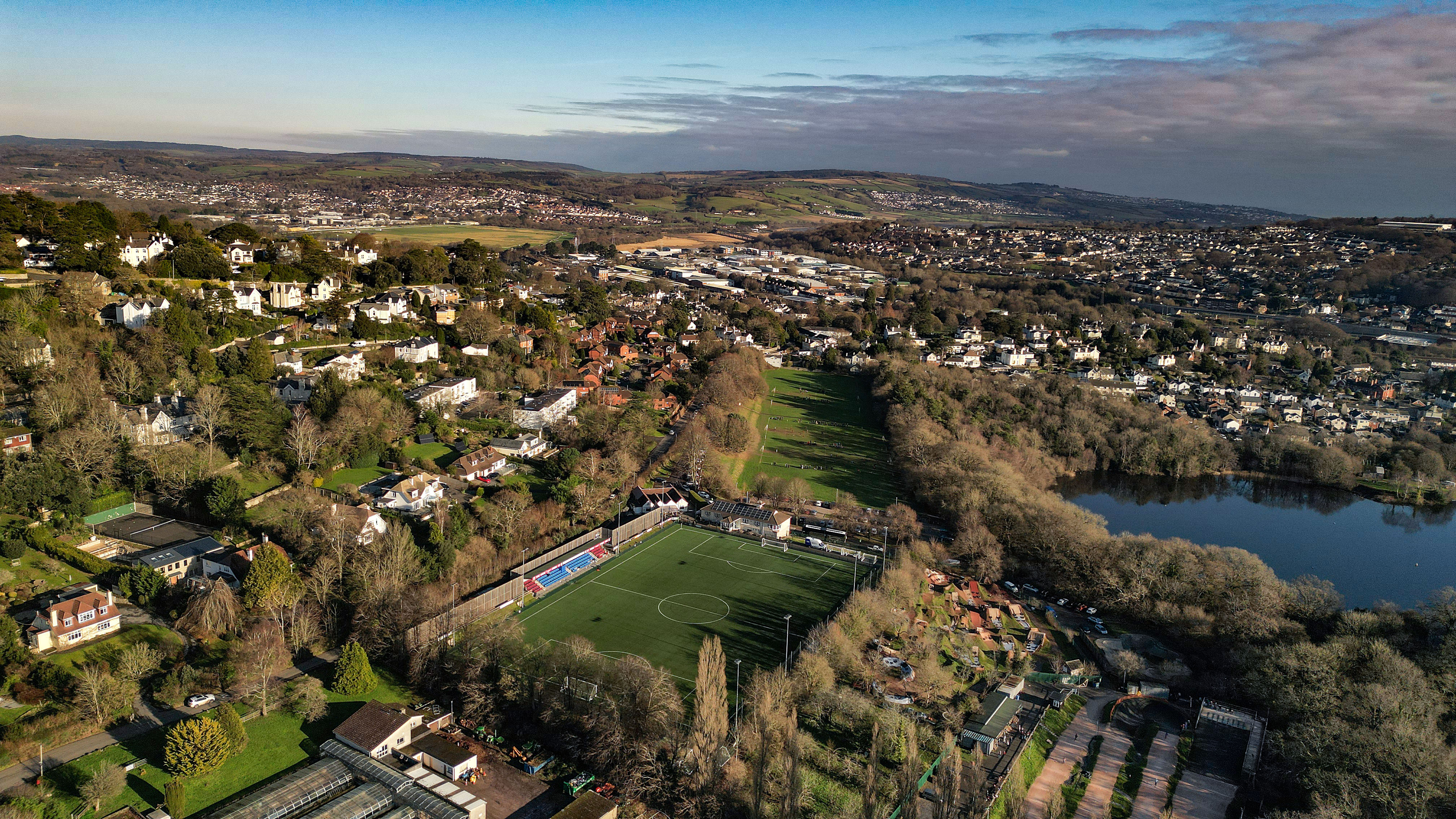 Image of Coach Road from the sky over Newton Abbot