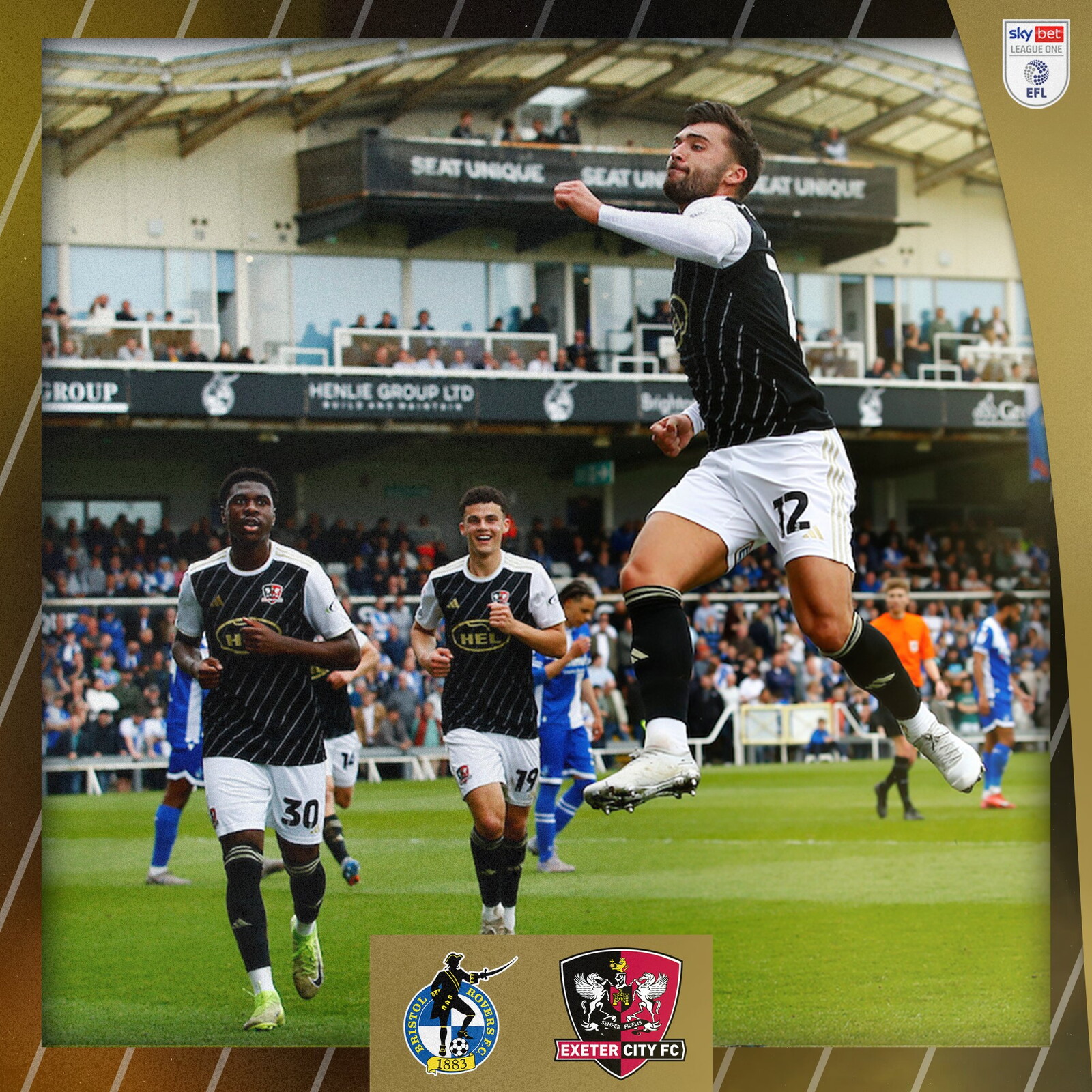 Reece Cole celebrates against Rovers
