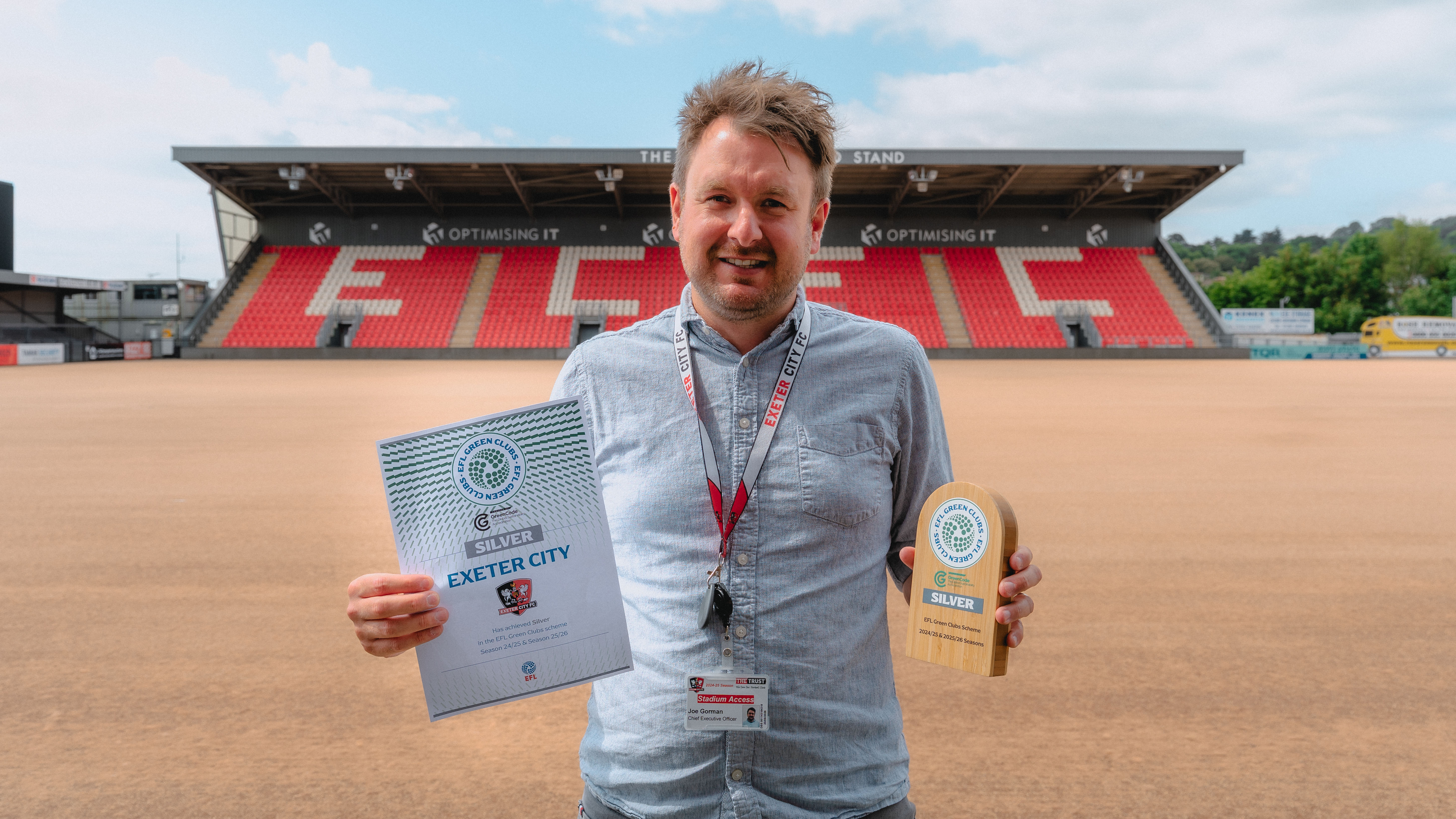 City CEO Joe Gorman with the EFL Green Club award