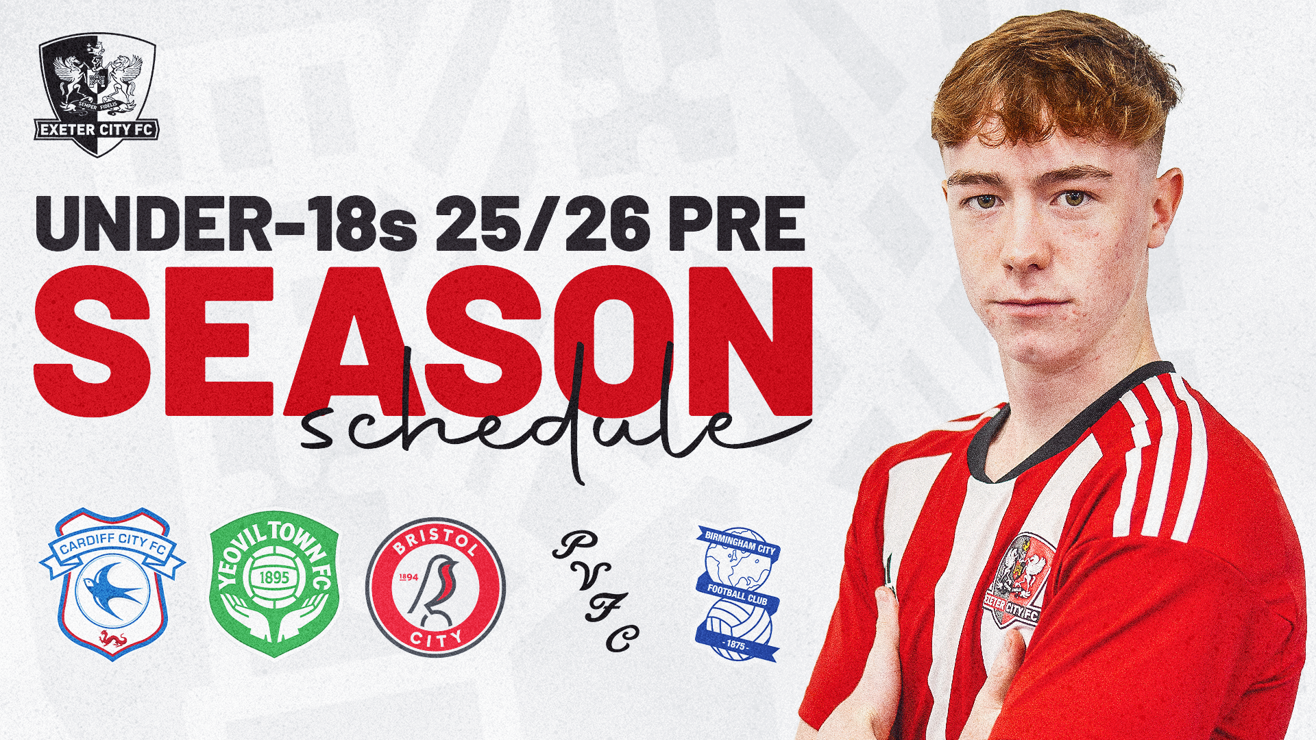 U18 Pre Season Schedule Graphic