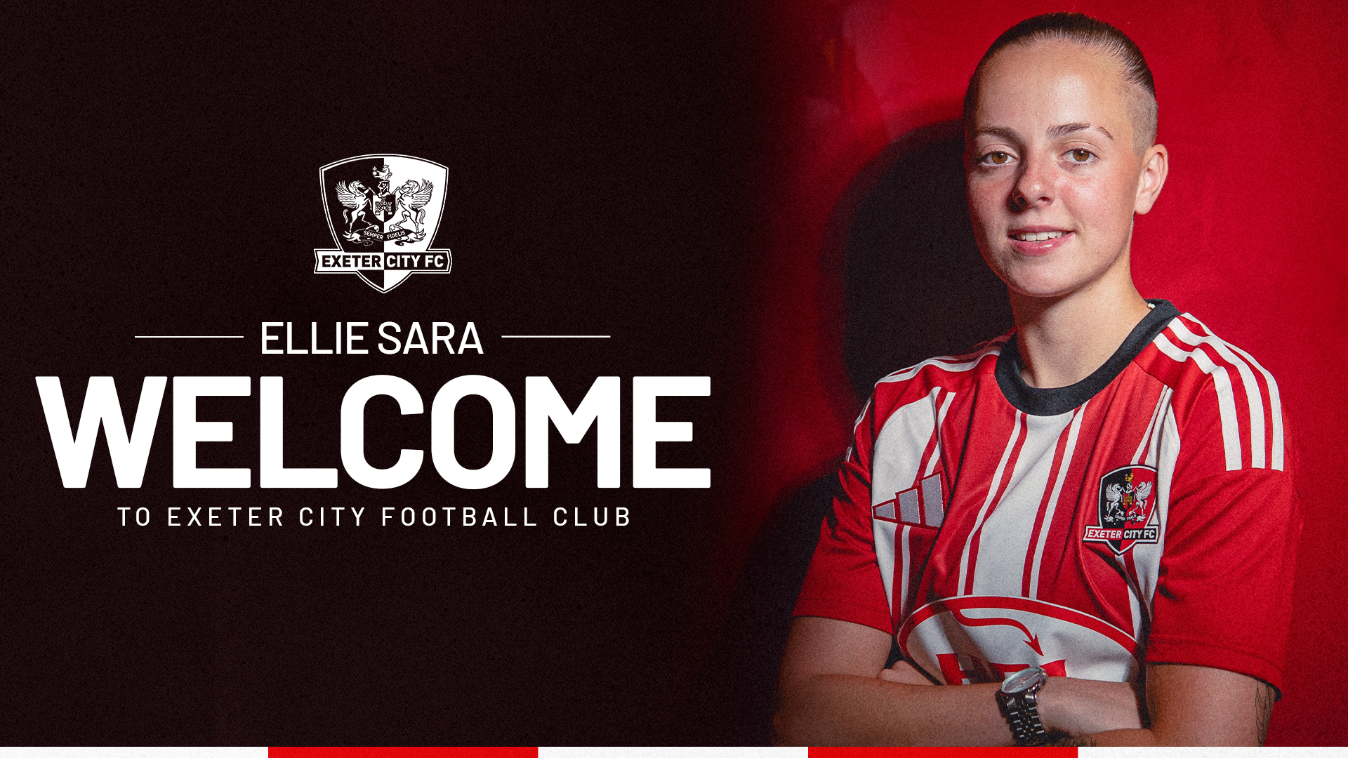 Welcome Ellie Sara to Exeter City Women Graphic